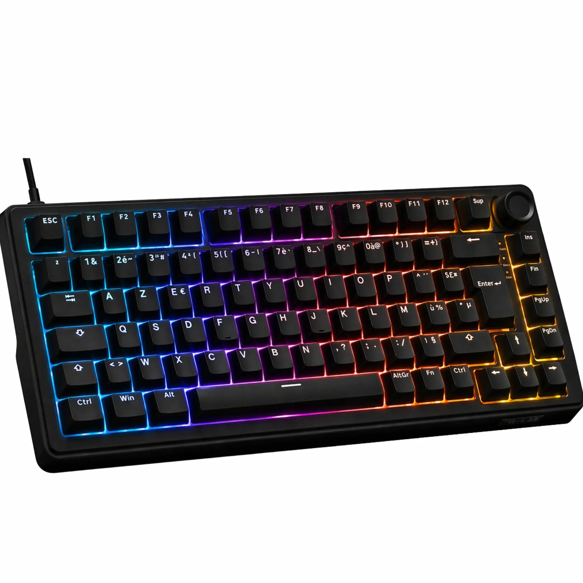 The G-Lab - KEYZ Elite 300 HE Black - Magnetyczna Klawiatura Gamingowa Hall Effect 75% AZERTY FR, Przewodowa USB, 8000Hz Rapid Trigger, Regulowana Aktywacja 0,01mm, PBT Hot-Swap, RGB i Makra - Win/Mac