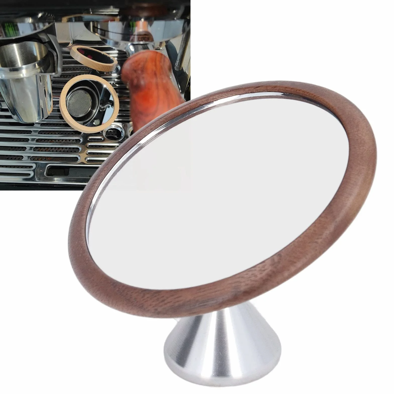 Lusterko do Kawy Wielokierunkowy Obrót Obserwacja Szybkości Przepływu Kawy Lustro Odblaskowe Akcesoria do Ekspresów do Kawy Narzędzia Baristy