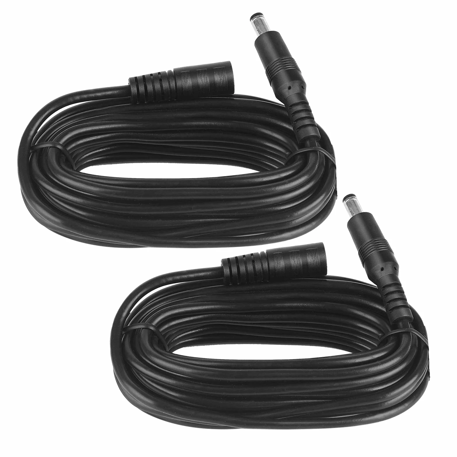 2-pak 5 m DC Power przedłużacz, wtyczka 5,5 mm x 2,1 mm, obsługuje DC 5 V, 6 V, 9 V, 12 V, 24 V, do kamer bezpieczeństwa, DVR, routerów, drukarek, taśm LED, czarny