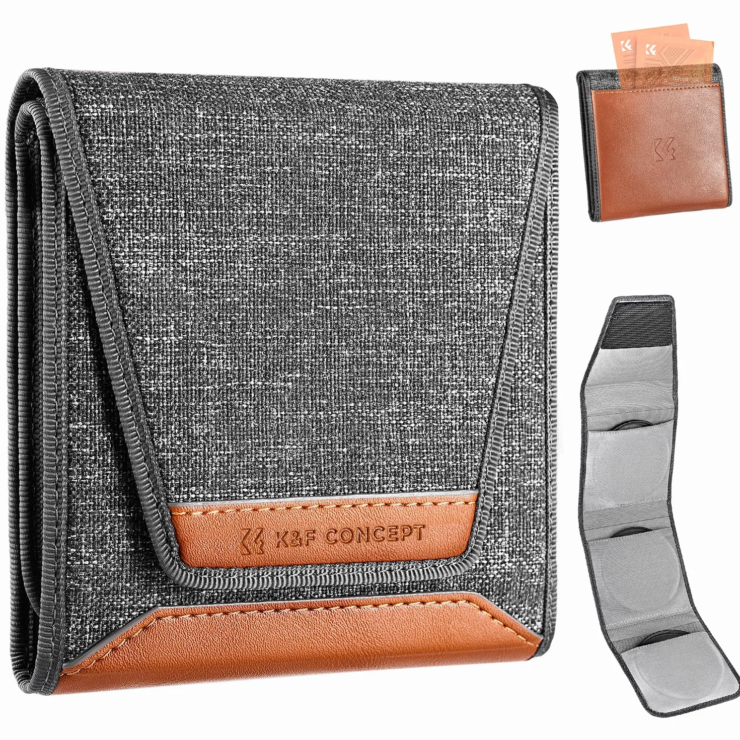 K&F Concept Osłona filtra obiektywu, szary, S, Dodatkowa torba