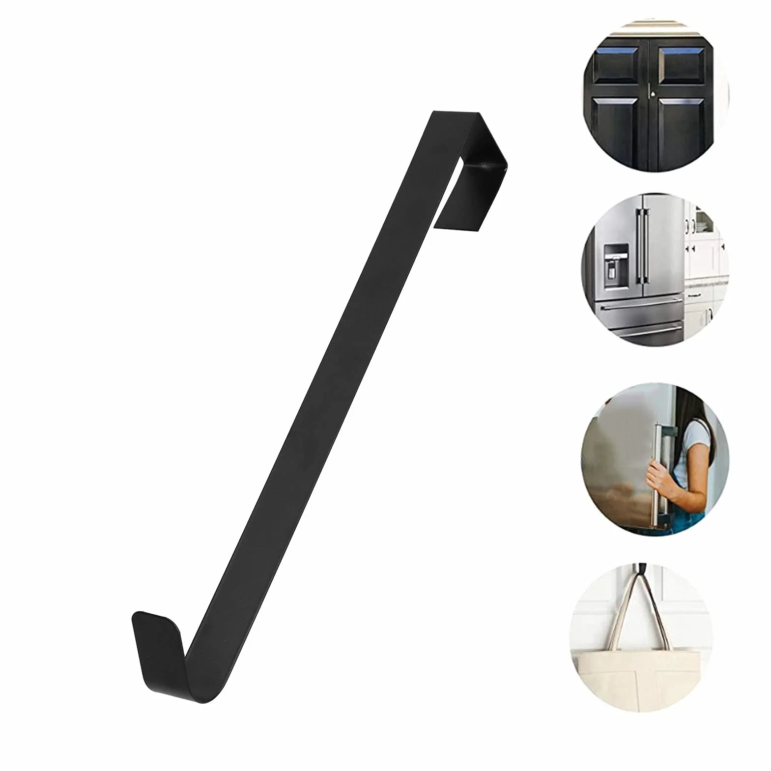 Metalowy hak na wieniec bożonarodzeniowy 39 cm czarny