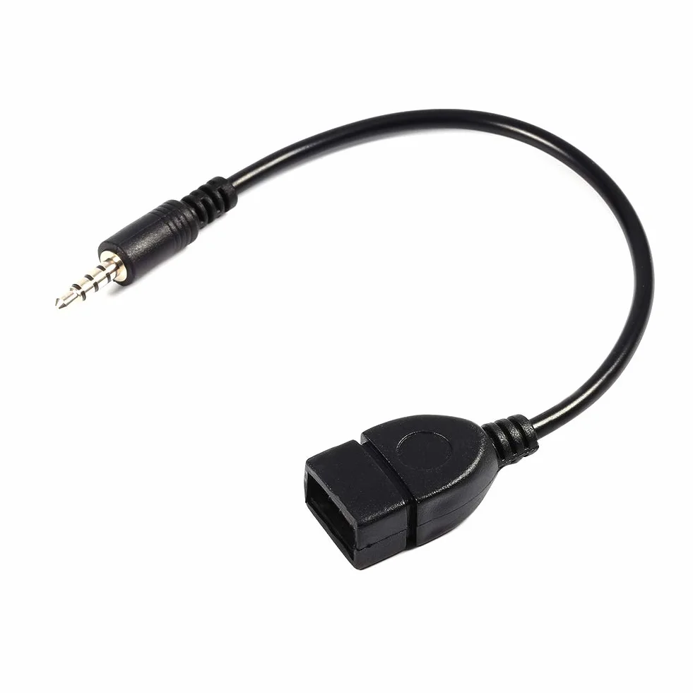 Adapter konwertera Kabel 3,5 mm męski jack audio AUX na USB 2.0 typ A żeński OTG, długość 20 cm