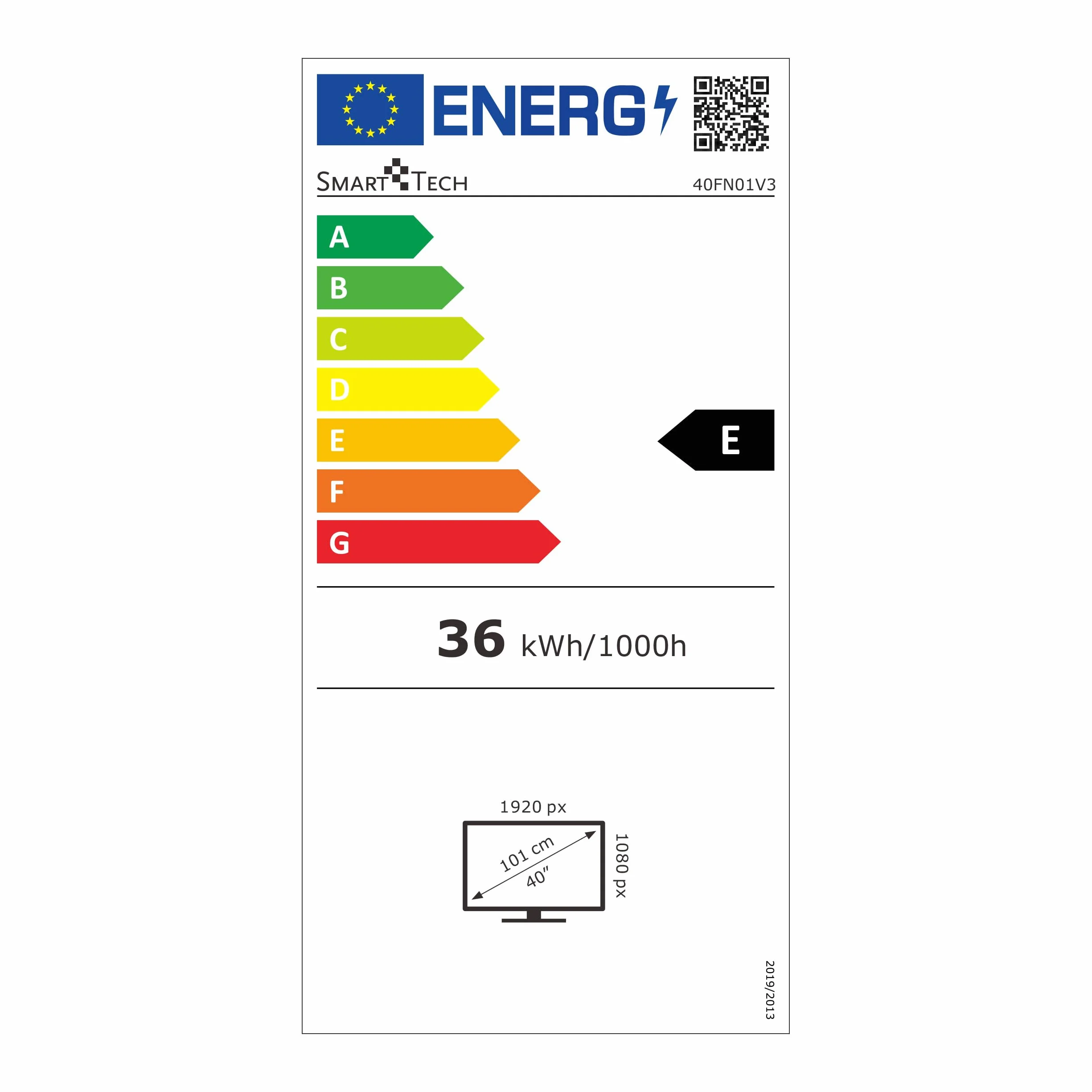 Smart Tech 40FN01V3 Full HD LED TV 40 cali (101 cm) potrójny tuner Dolby Audio H.265 3xHDMI, 2xUSB