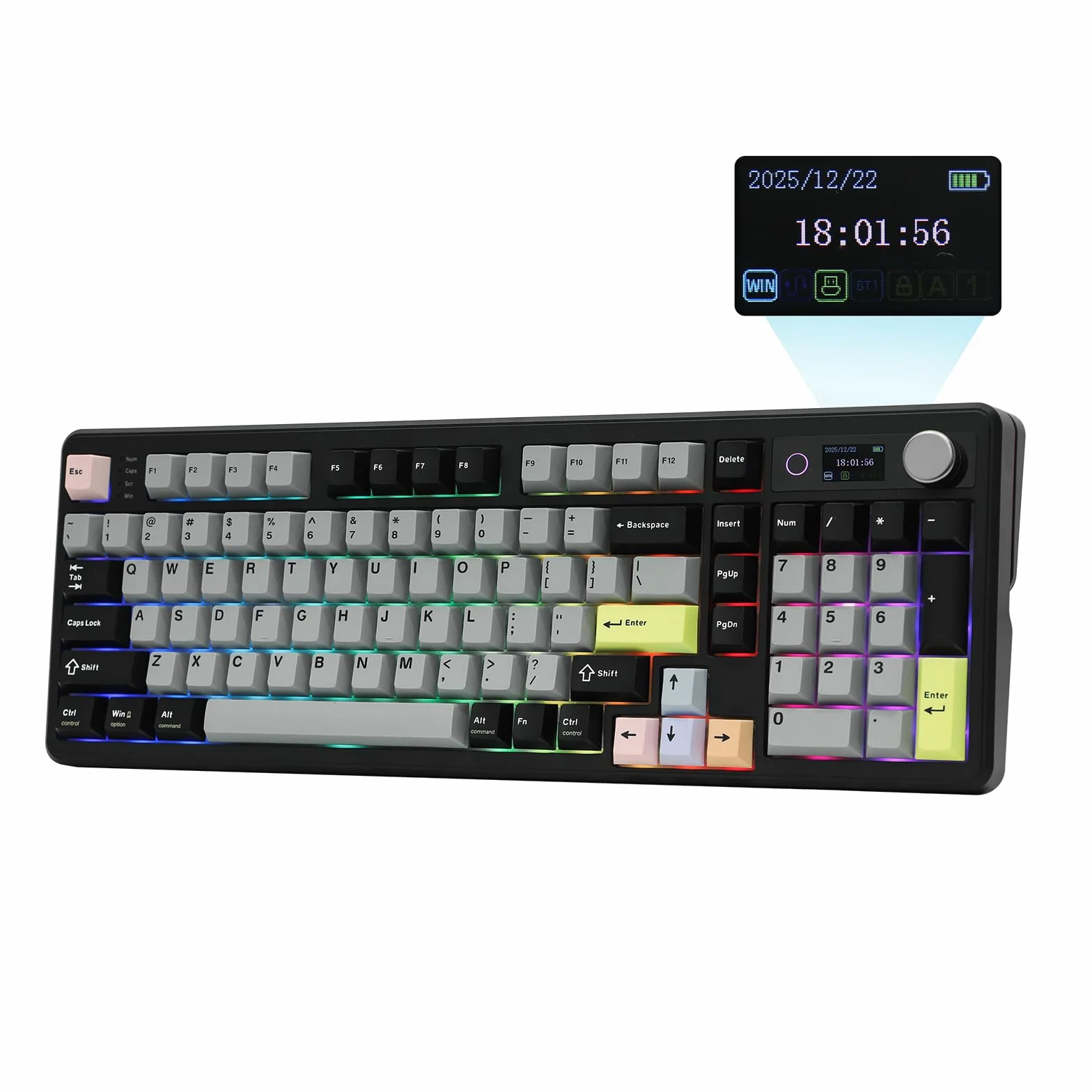 EPOMAKER TH99 Pro 96% klawiatura mechaniczna z ekranem i przyciskiem, 10000 mAh, 2,4 Ghz/BT, gorąca wymiana, niestandardowy sterownik, RGB, nasadka PBT, gazket, bezprzewodowa klawiatura gamingowa do
