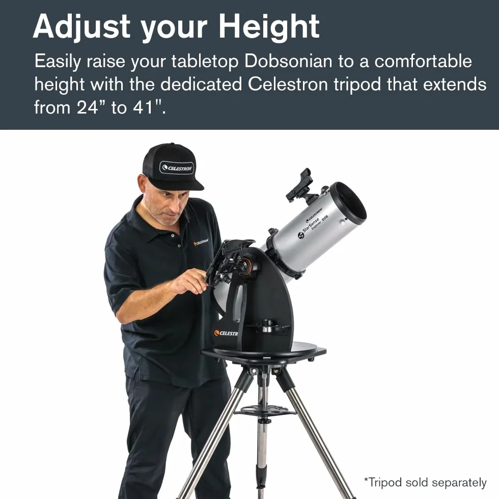 Celestron 22481 StarSense Explorer 130 mm Teleskop stołowy typu Dobson z obsługą aplikacji na smartfony Współpracuje z aplikacją StarSense – iOS/Android