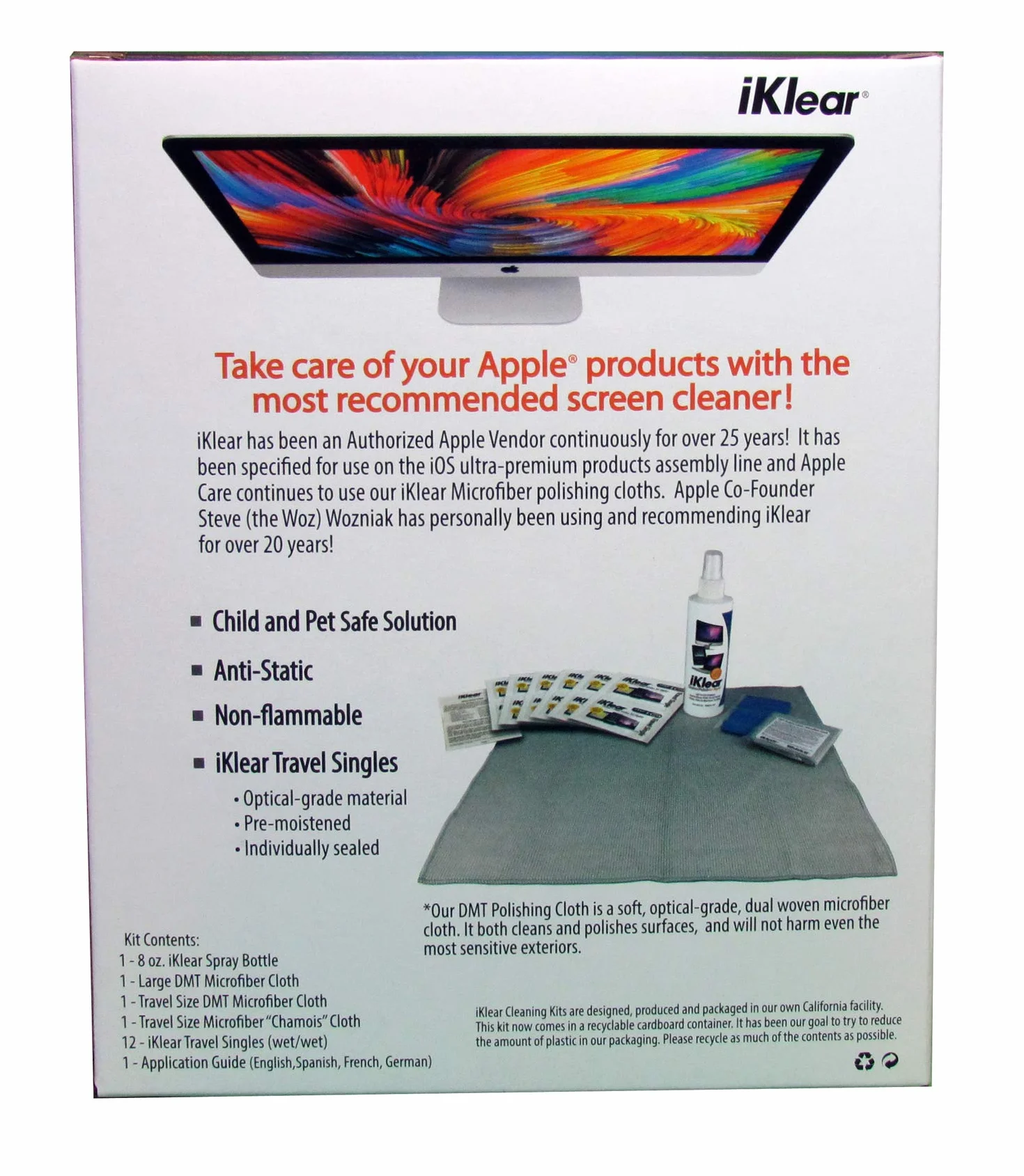 Apple Polish Kit do urządzeń Apple, telewizorów HD, plazmowych i ekranów LCD NIEBIESKI