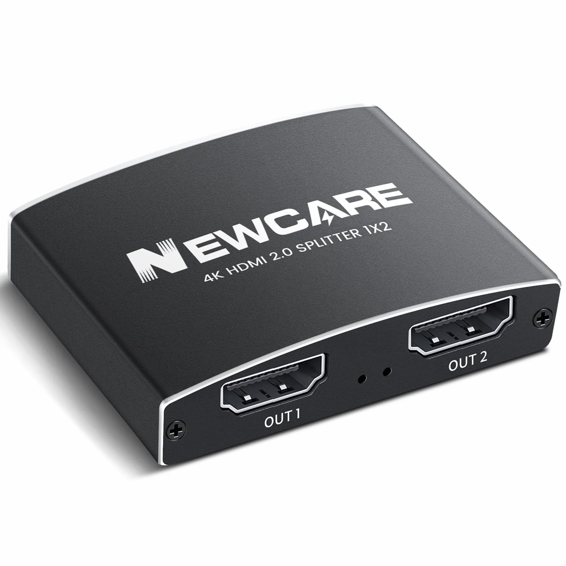 HDMI 2.0b aluminium z kablem HDMI 1,2 m, NEWCARE rozdzielacz 1 w 2 (duplikat/lustro), obsługa HDCP 2.2, 1080P 120Hz, 3D, Full HD TV