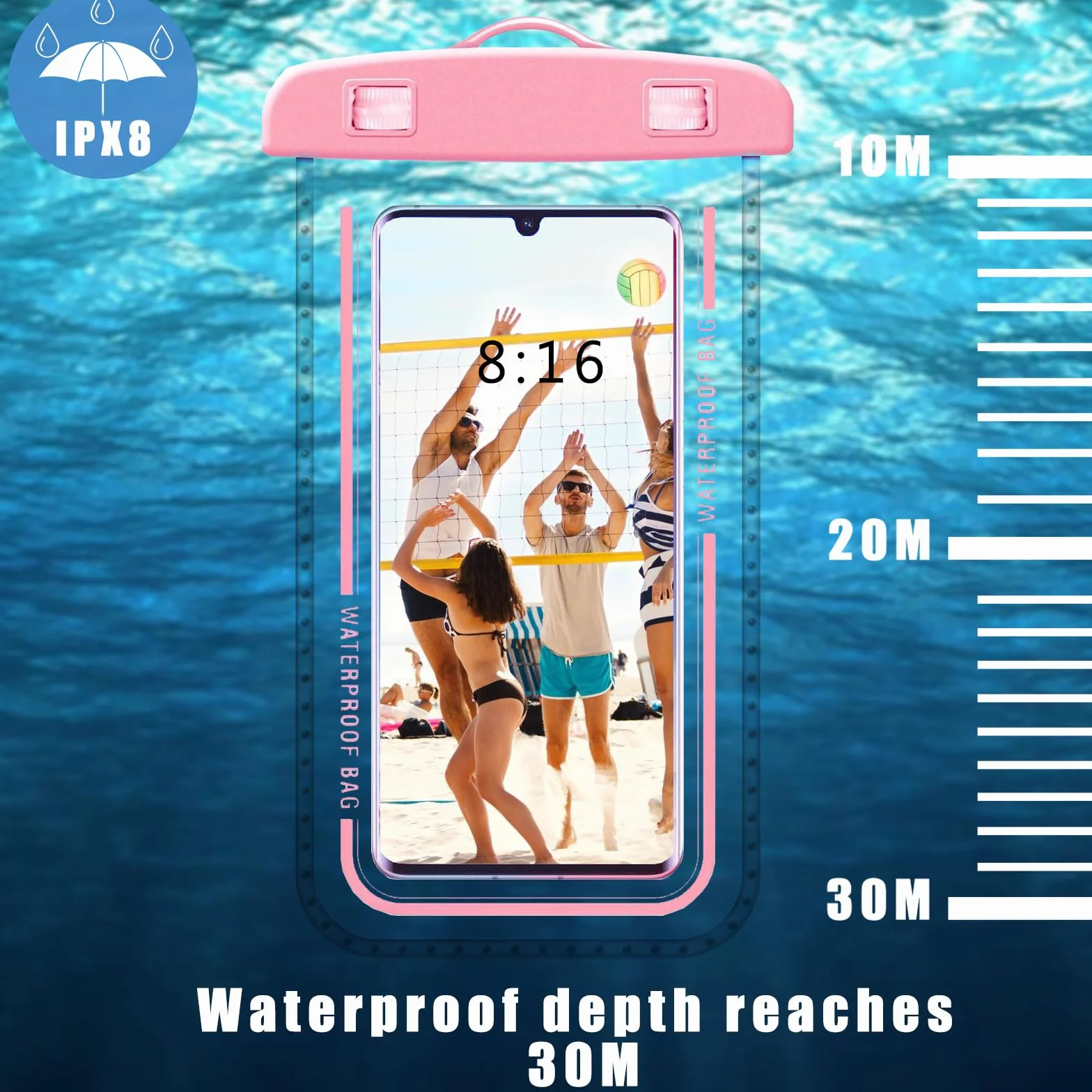2 szt. wodoszczelnych etui na smartfon, IPX8, wodoodporne etui na telefon komórkowy, uniwersalne wodoodporne etui do iPhone'a 15 14 13 12 11 Pro Max, Huawei P50, P40, P30, Mate20, Mate10