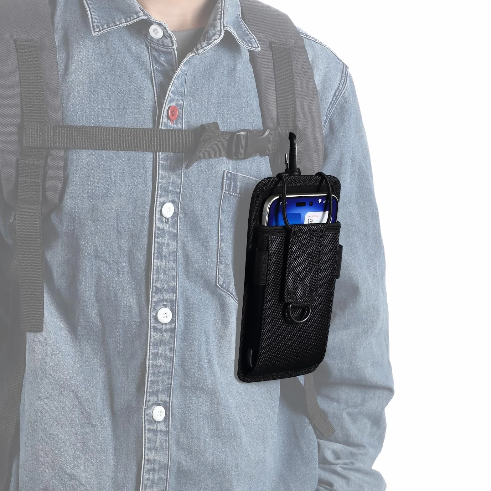 Kompatybilny z iPhone 16 15 14 13 12 Pro XR plecak pasek etui, mocowanie plecaka etui na telefon komórkowy kabura klips do paska etui do Galaxy S25, S24, S23 Plus, S22