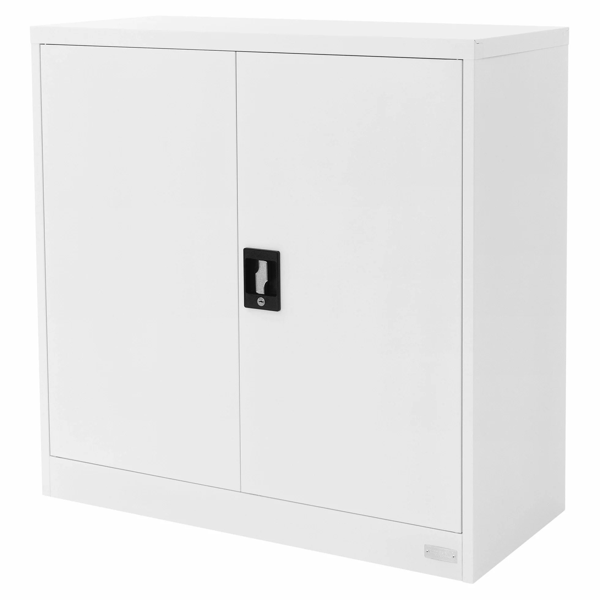ML-Design szafka na akta, zamykana, 90 x 40 x 90 cm, biała, stalowa, 2 półki wkładane o regulowanej wysokości, szafka biurowa z 2 drzwiami, metalowa szafka do przechowywania, szafa do przechowywania