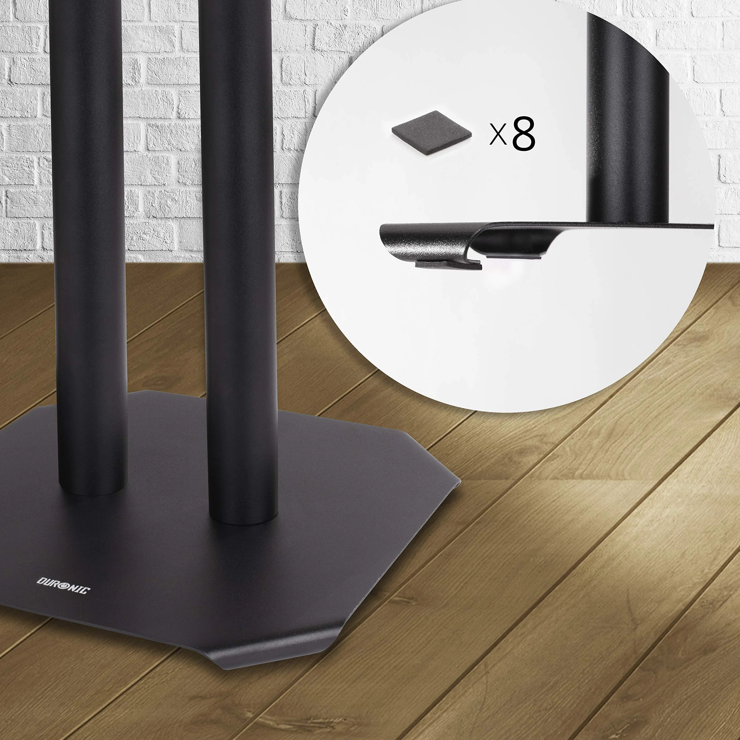 Duronic SPS1022 /60 Stojak do głośników 60 cm wysokości w zestawie 2 sztuki | podstawa na głośniki | stand | kino domowe | demontowalne kolce dla redukcji drgań | do kina domowego Hi-Fi stereo