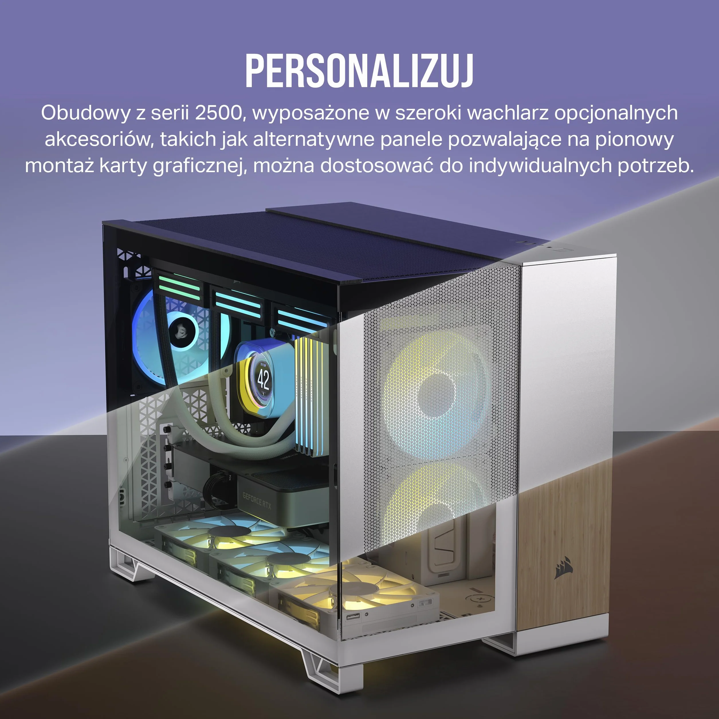 CORSAIR 2500D AIRFLOW Obudowa mATX PC - Brak Wentylatorów w Zestawie - Konstrukcja z Dwiema Komorami - Kompatybilna z Płytami Głównymi z Odwróconym Połączeniem - Czarny