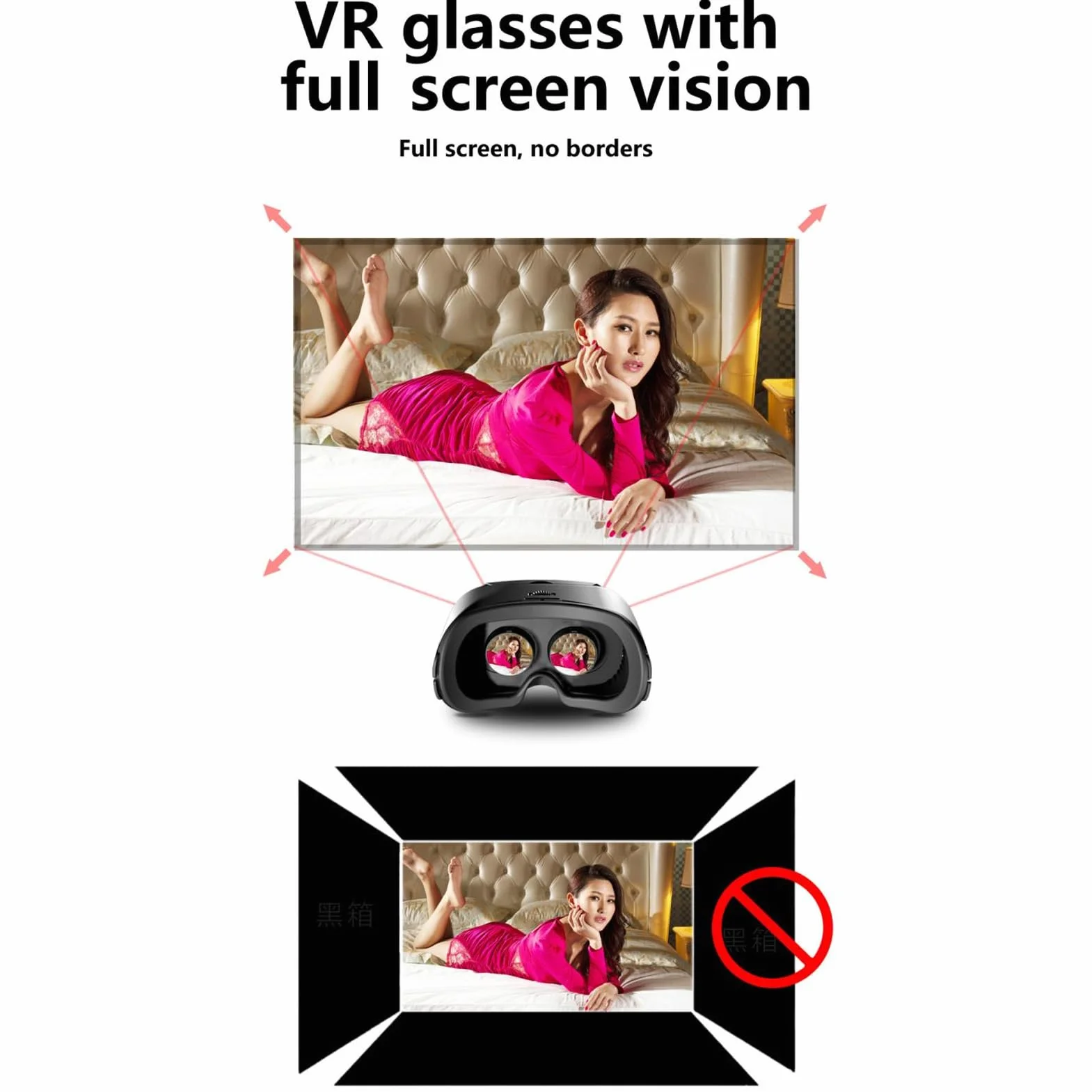 Zestaw Słuchawkowy VR do Telefonu, Gogle VR 3D, Odpowiedni dla Telefonów z Systemem IOS/Android o Przekątnej 5–7 Cali, Regulacja Odległości źrenic 58–75 Mm, Obsługa