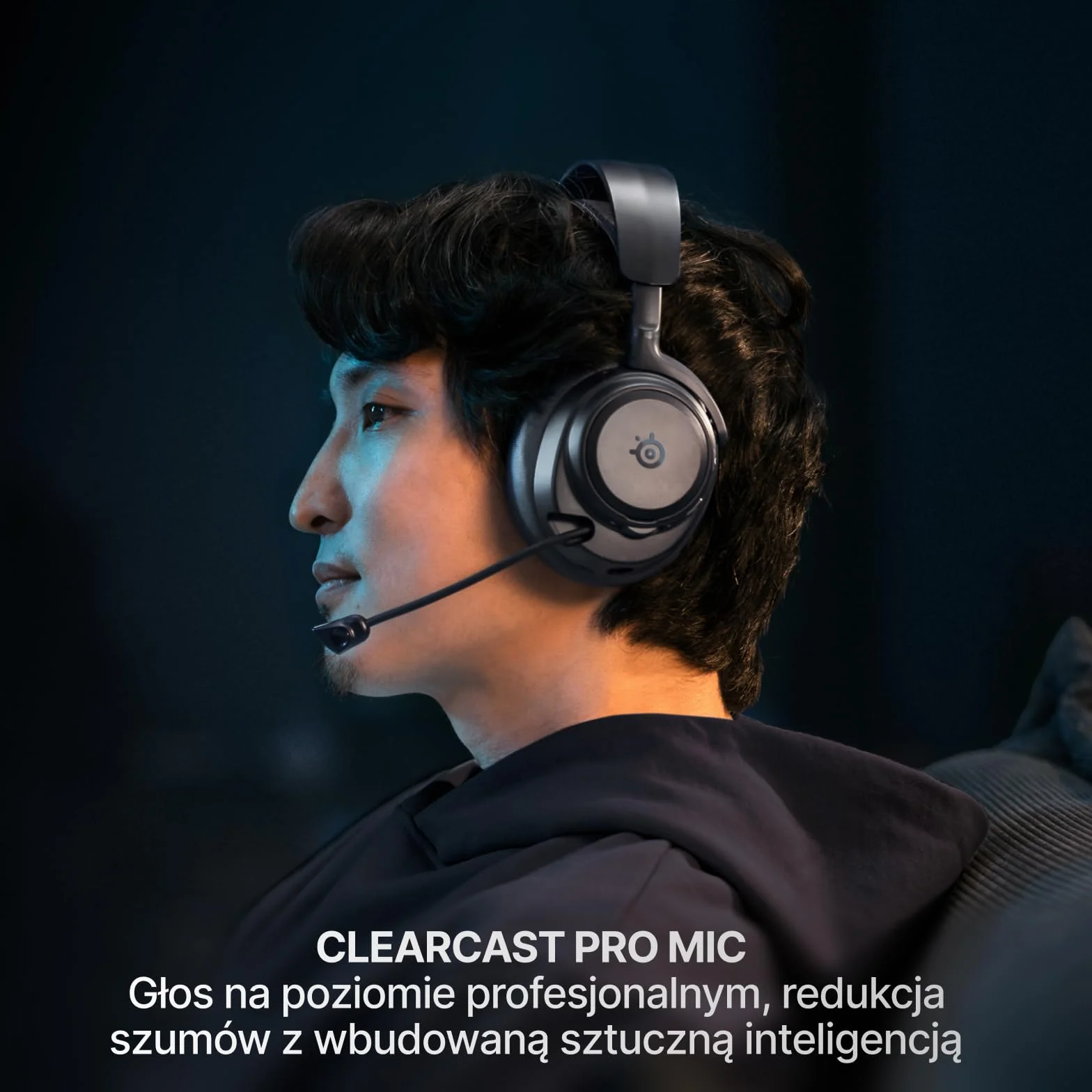 SteelSeries Arctis Nova Pro Omni – Bezprzewodowy dźwięk Hi‑Res, 96kHz/24bit, ANC, mikrofon ClearCast Pro, redukcja szumów AI, aplikacja mobilna, Mix 2,4GHz + BT, OmniPlay PC+PlayStation+Xbox – Grafit
