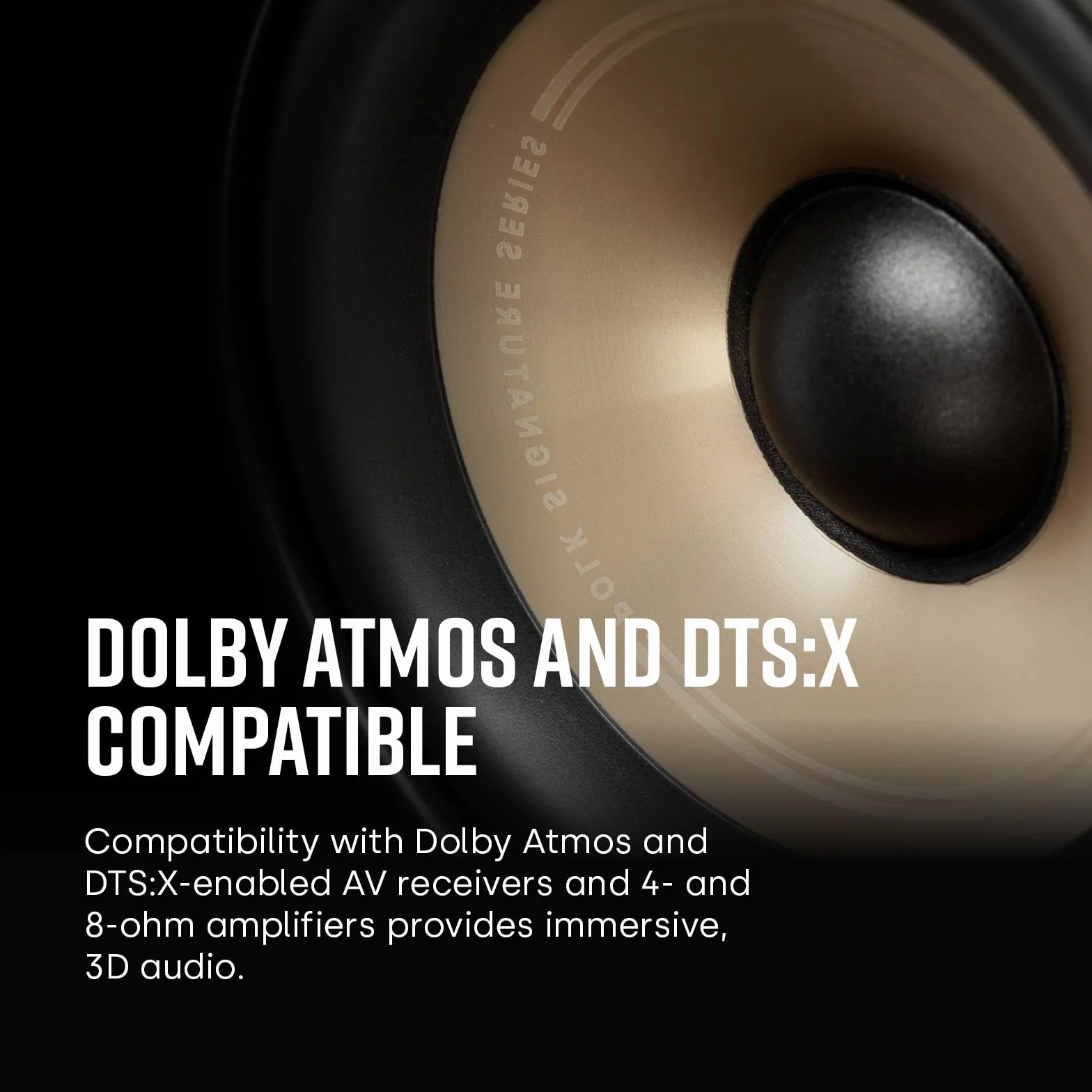 POLK AUDIO Signature Elite ES10 głośniki surround, głośników stereo, głośników satelitarnych, HiFi, kompatybilne z Dolby Atmos i DTS: X (2 pary) - czarny