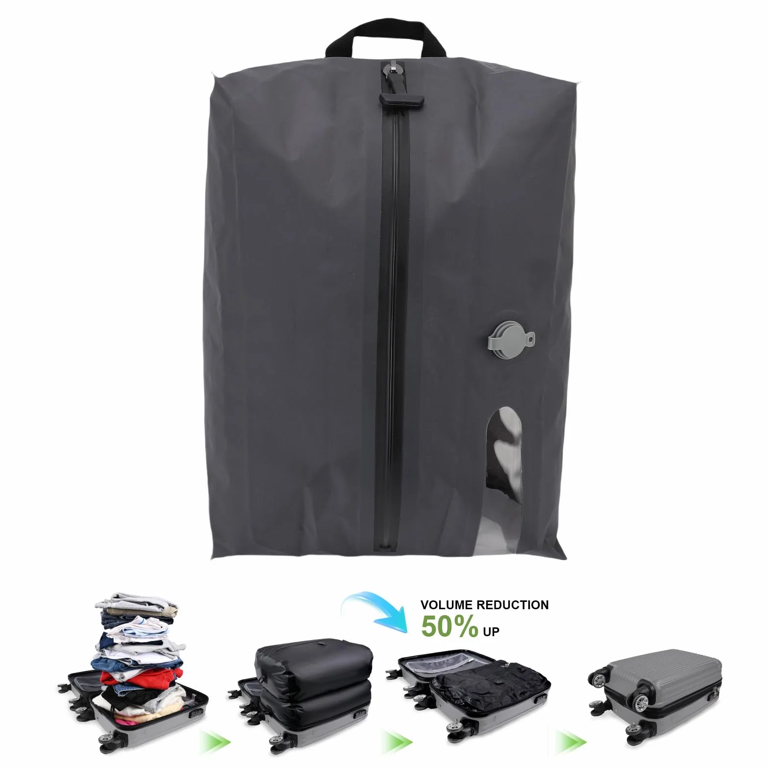 Yosoo Health Gear Wielokrotnego Użytku Próżniowe Worki Kompresyjne TPU, 16 L 30 L Worki Oszczędnościowe do Podróży, Bagażu, Walizek i Plecaków, z IPX8 i bezprzewodową pompką (GRAY)