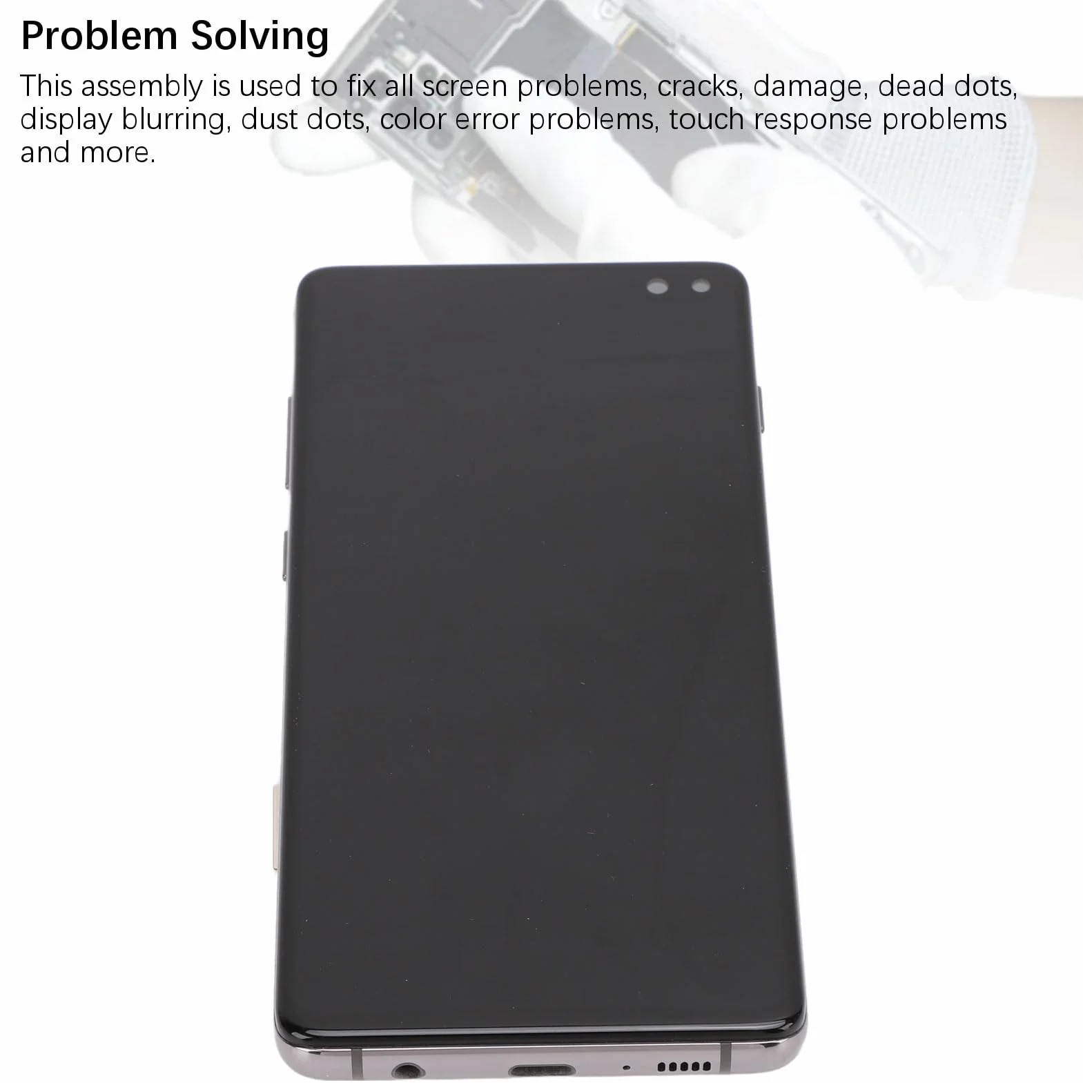 Ekran S10 Plus, Wymiana Ekranu dla Telefonu S10 Plus Oryginalny Wyświetlacz LCD z Ekranem Dotykowym Digitizer (GREY)