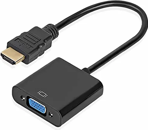 Adapter HDMI na VGA, uniwersalny adapter, konwerter wtyczka na gniazdo, 1080P do tabletu, komputera, laptopa, czarny