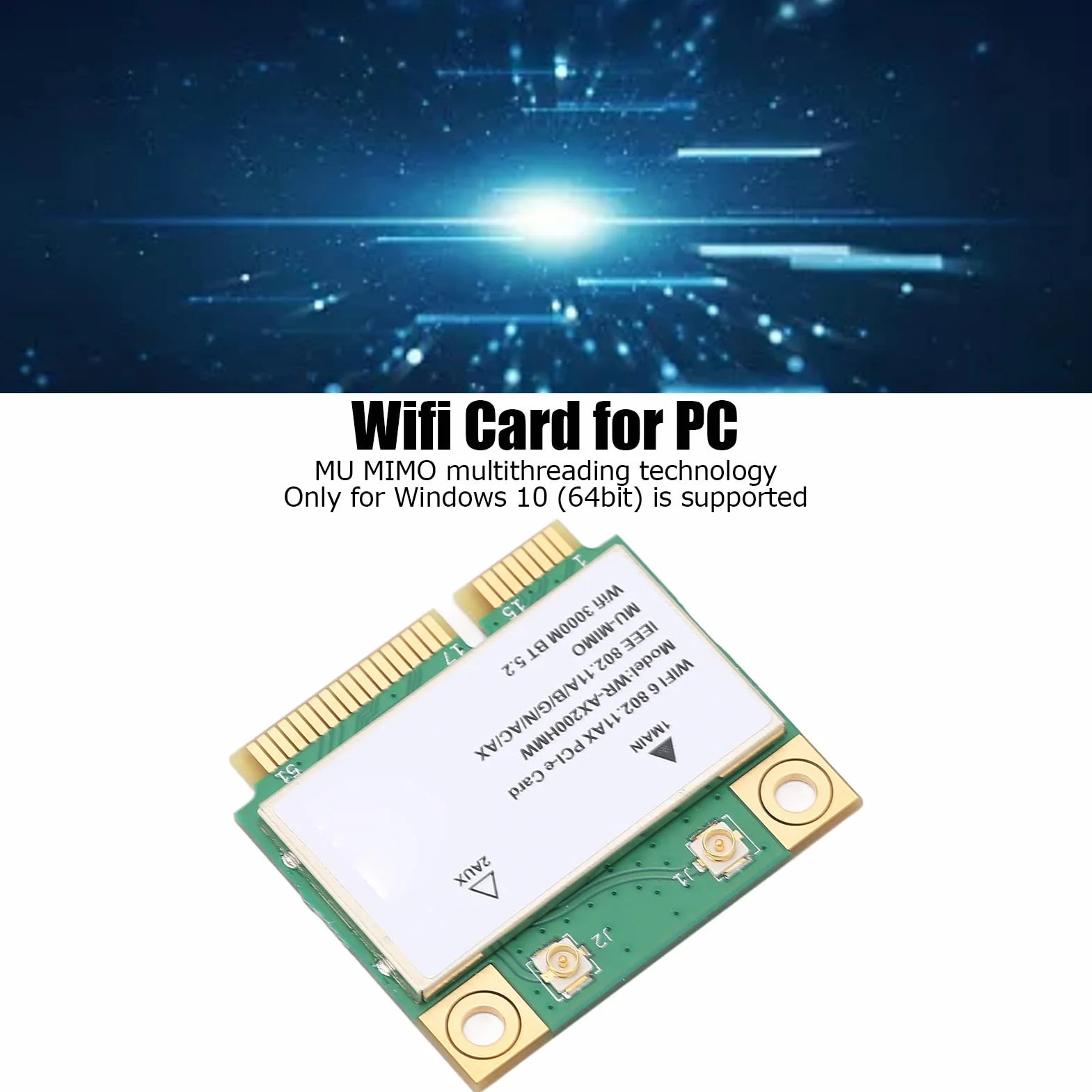 AX200HMW 2.4G/5G WiFi6 Bluetooth 5.2 Mini PCI-E Karta Bezprzewodowa 802.11 A/B/G/N/AC/AX do Laptopa