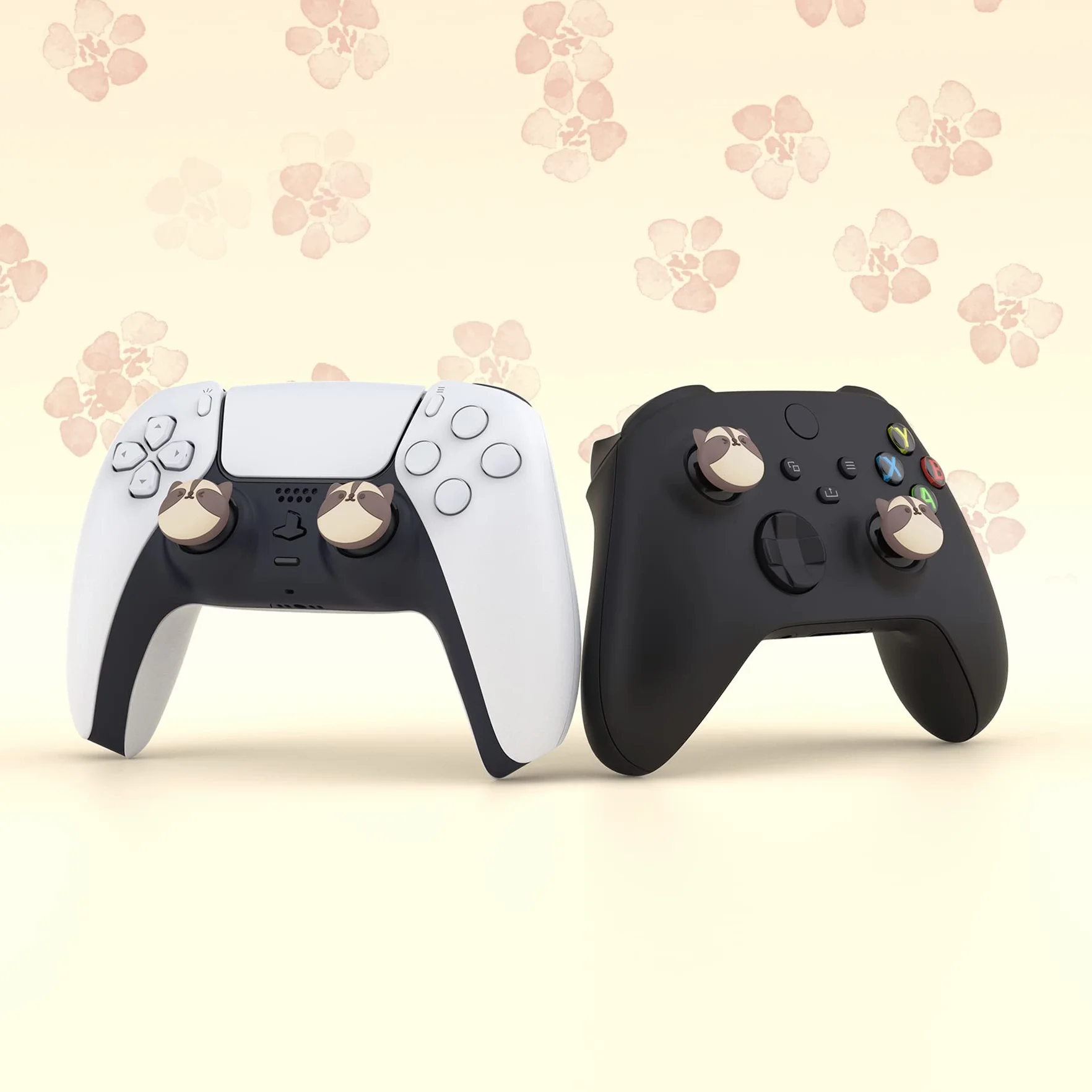 PlayVital 4PCS Thumb Grip Caps do ps5 Controller Nakładki na kciuk do ps4,Analogowa Osłona Sztyftu kompatybilny z Xbox Series X/S,Uchwytami na Kciuki do Switch Pro-Mały Szop Pracz