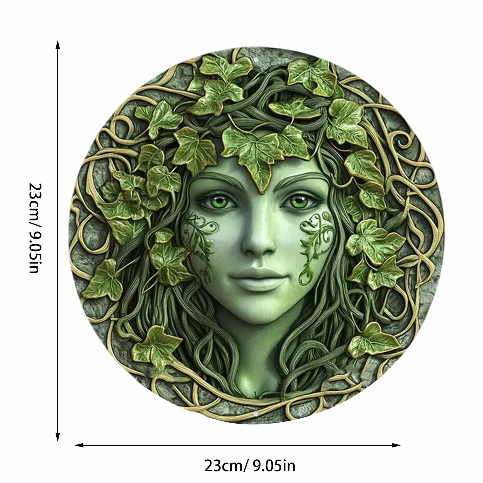 Goddess Tree Lady Decor, Wooden Retro Statue 9.06x9.06in Lightweight Wooden Mythical, Vines Design Living Room, Fantasy Table Sculpture for Home Decoration