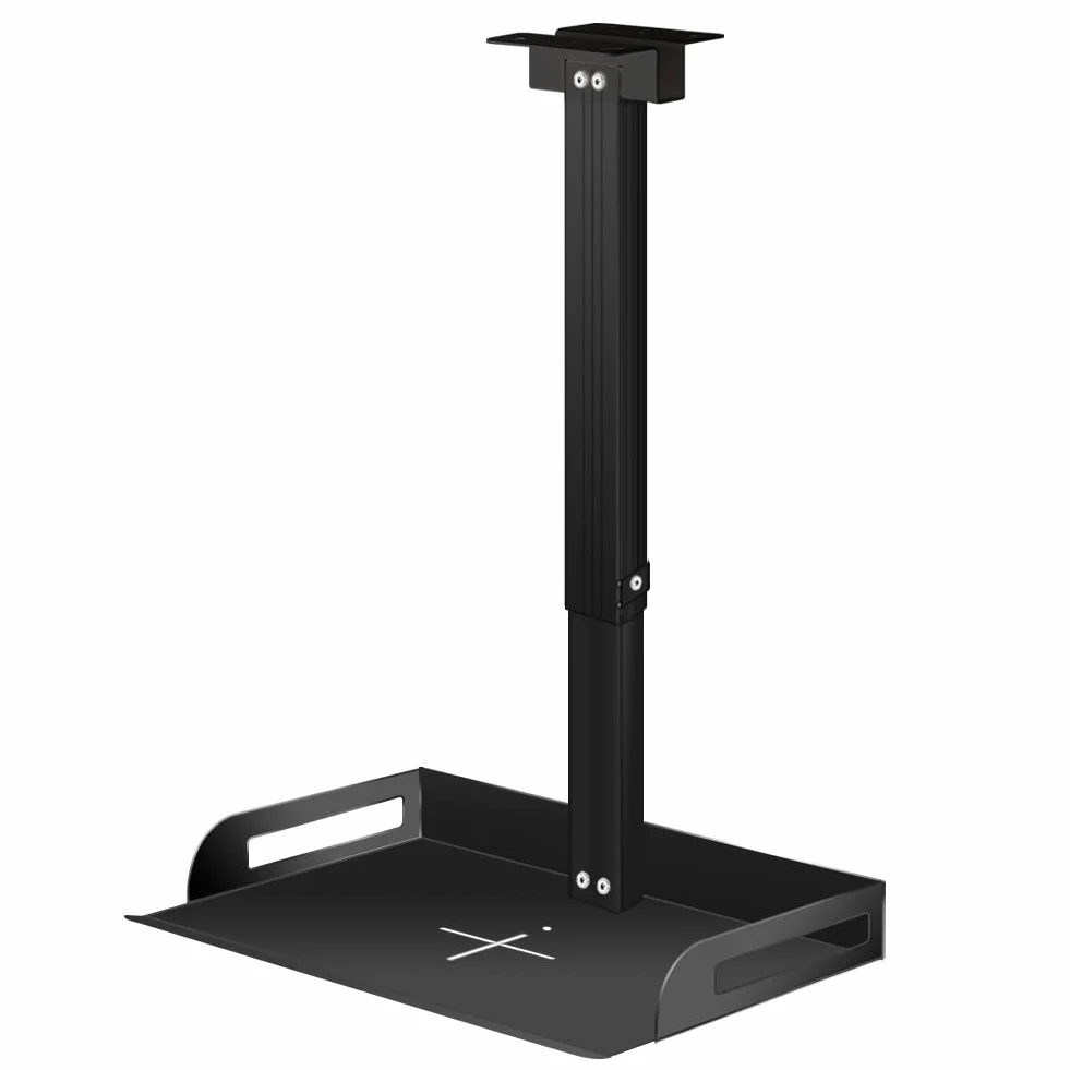 Drsn Uniwersalny uchwyt projektora do sufitu/ściany, regulacja wysokości 34-56 cm – do 5 kg – taca 24 × 20 cm – prowadnica kabla, uniwersalny uchwyt sufitowy do projektorów, routerów itp