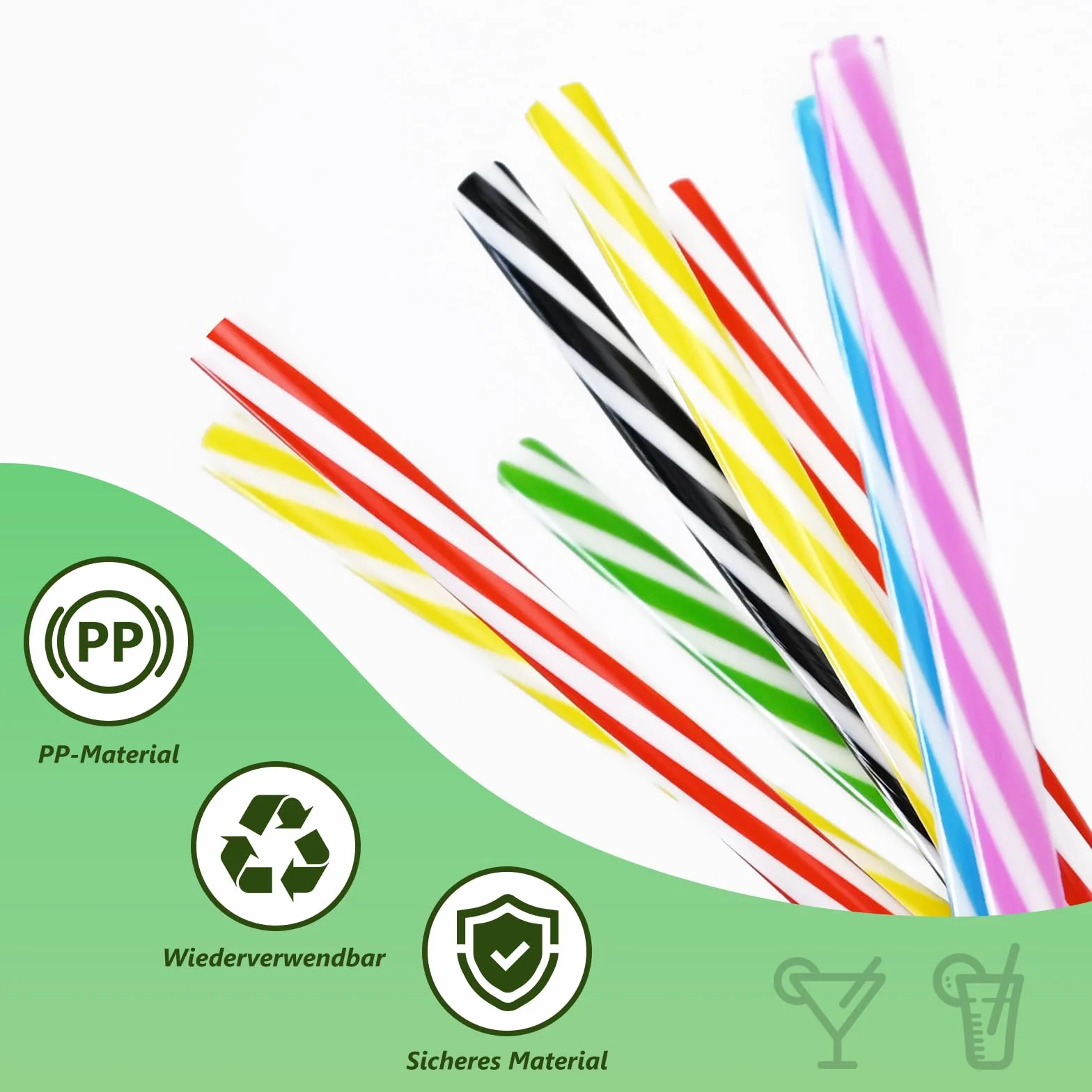 60sztuk słomek wielokrotnego użytku, plastikowe słomki ze szczotką słomkową, do koktajli, soków, koktajli i gorących napojów (długość 9,06 cala, średnica 0,28 cala)