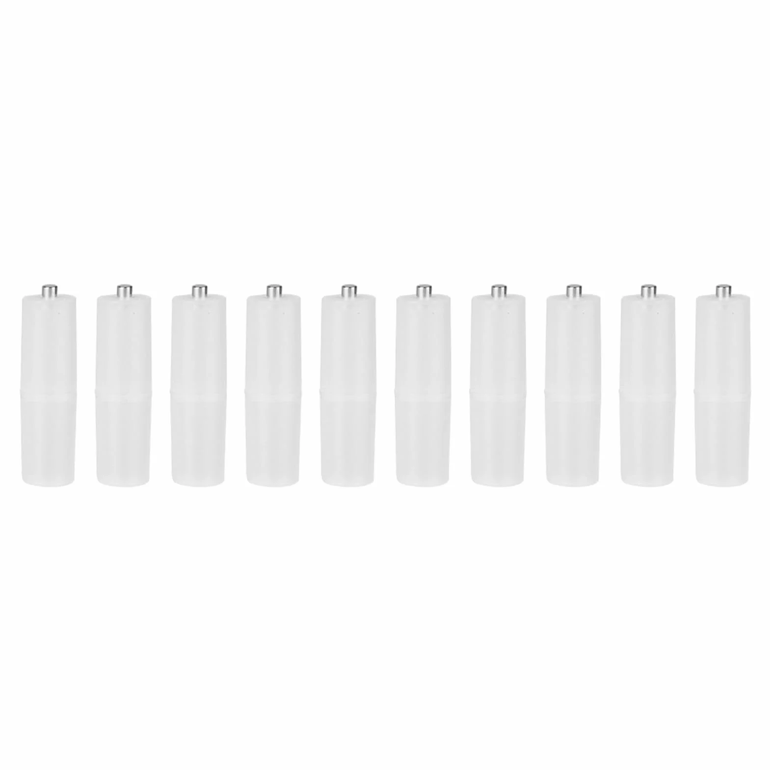 Dpofirs Adapter Baterii AAA na AA, 10 Sztuk Konwerterów Baterii AAA do AA z Etui na Uchwyt, Przenośny Przezroczysty Konwerter ABS (jasne)