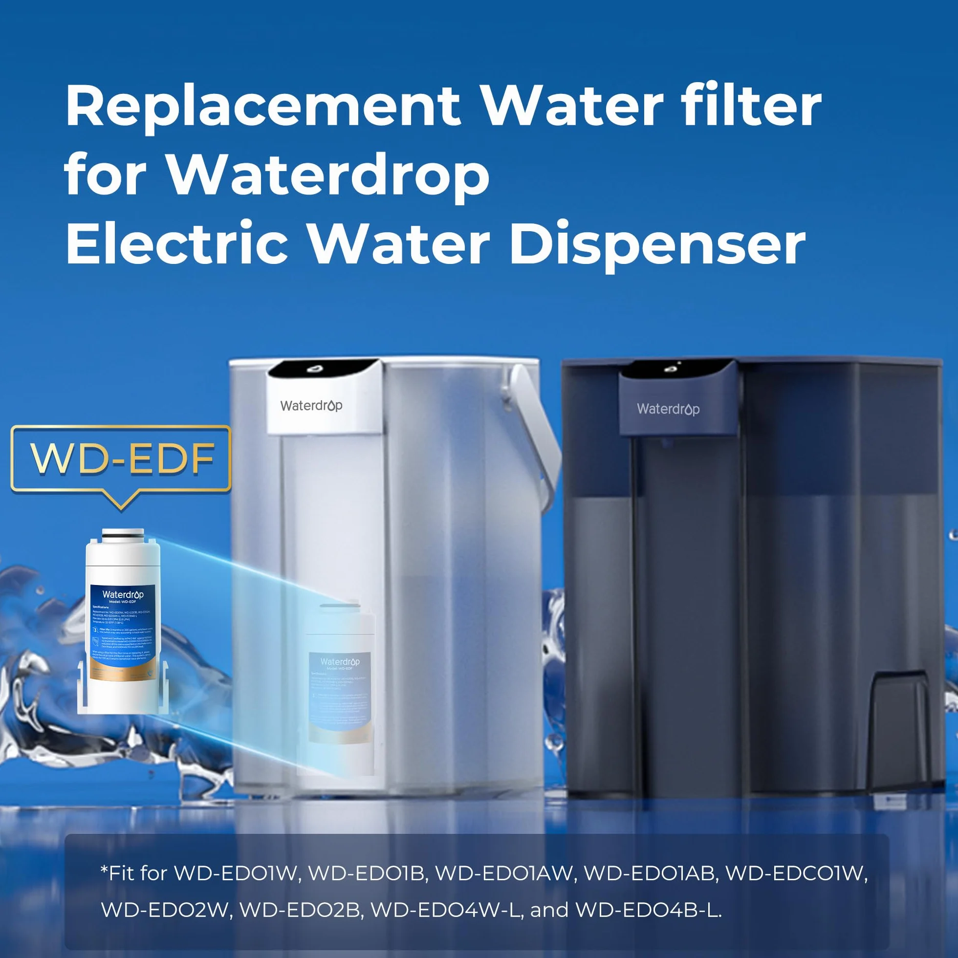 Waterdrop Zamiennik filtra wody do WD-ED01, 3 opakowania