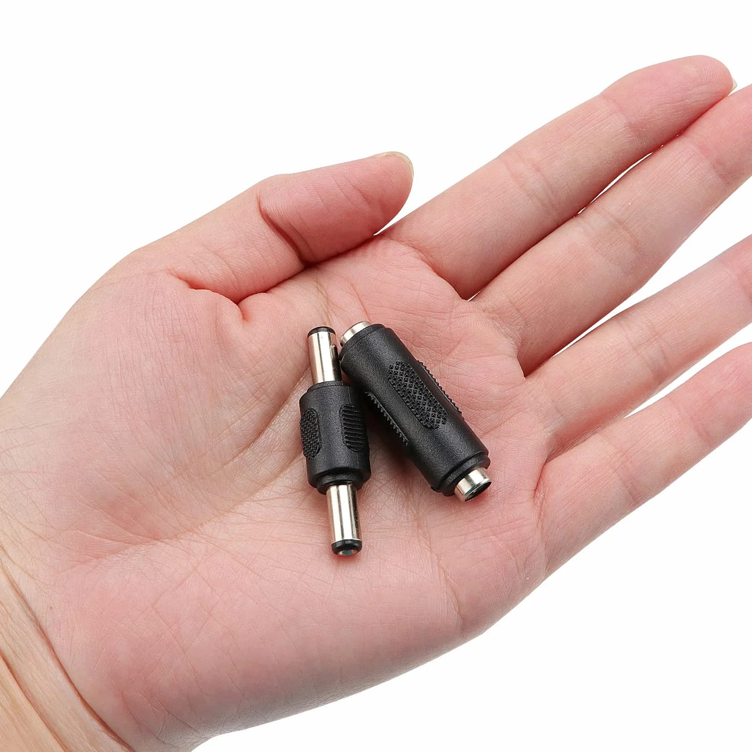 12 Sztuk 5.5x2.1 mm DC Łącznik Zasilania, KUOQIY DC Męski do Męski Złącza Wtykowego, 12V Żeński do Żeńskiego Złącza Jack, Przejściówka dla Kamery CCTV