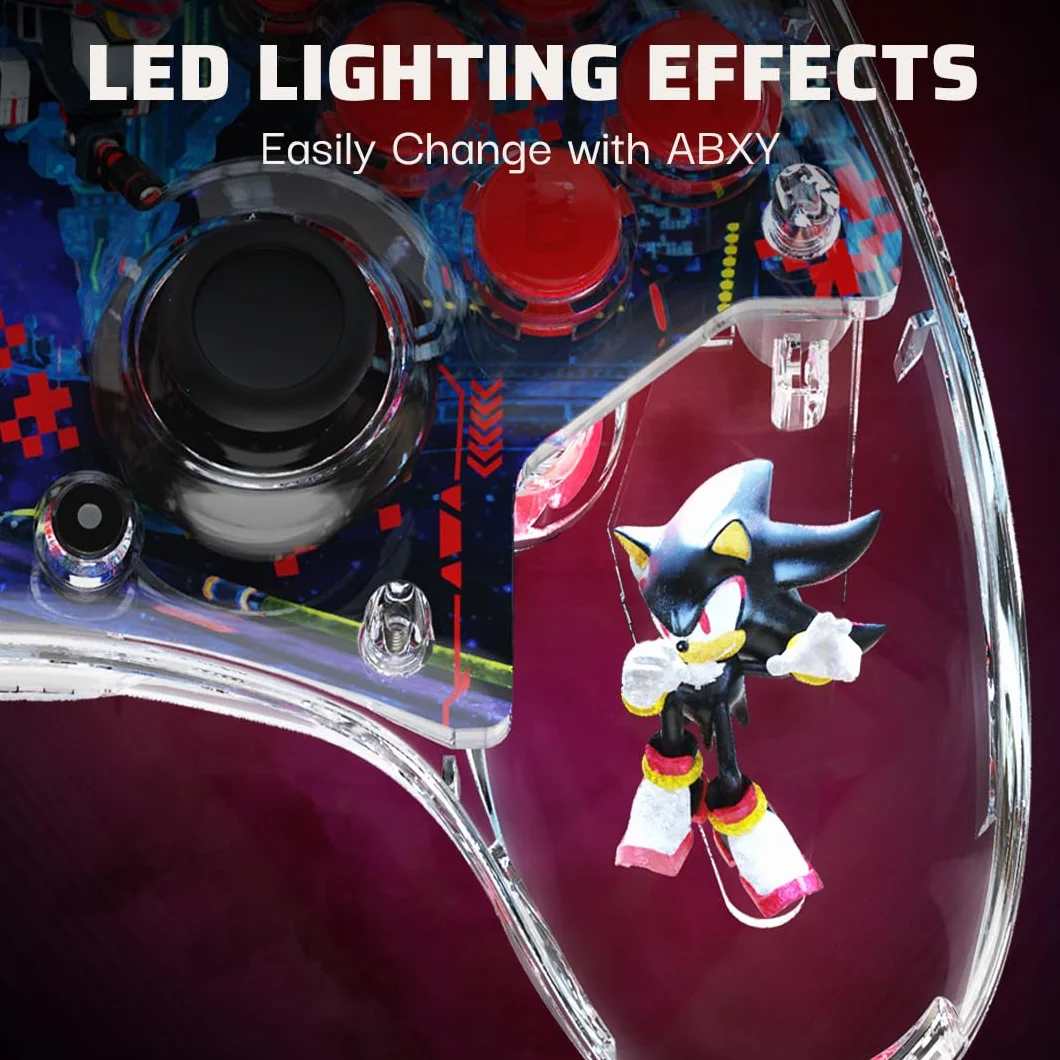 PDP REALMz Wireless Nintendo Switch Pro Controller Rechargeable LED Licensed Sonic Shadow Space Colony ARK Full Motion Controls