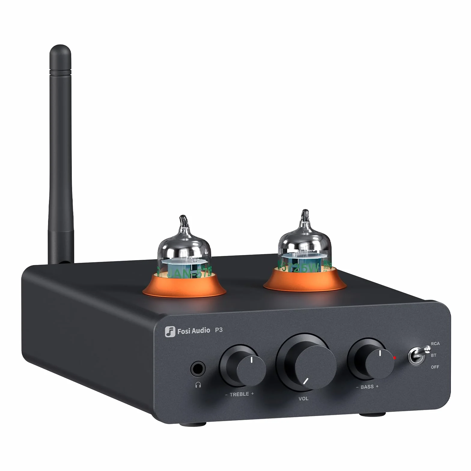 Fosi Audio P3 Lampowy Przedwzmacniacz Wzmacniacz Słuchawkowy Domowy Audio Mini Próżniowy Preamp Bluetooth aptX LL HD Regulacja Tonów Niskich i Wysokich dla Aktywnych Głośników HiFi Stereo