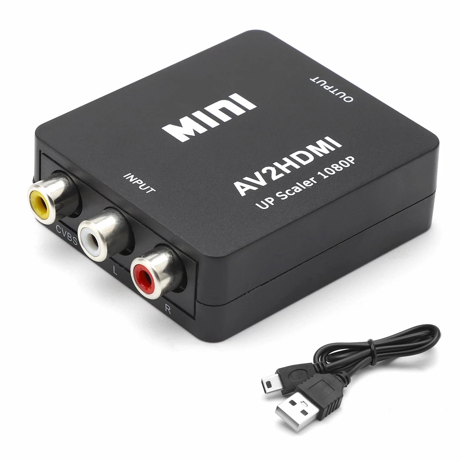 HENGBIRD Konwerter RCA na HDMI AV na HDMI 1080P Composite CVBS Video Audio konwerter adapter do Wii Xbox PS2, PS4, PS3, TV, VHS, VCR, kamery DVD, z kablem sieciowym USB