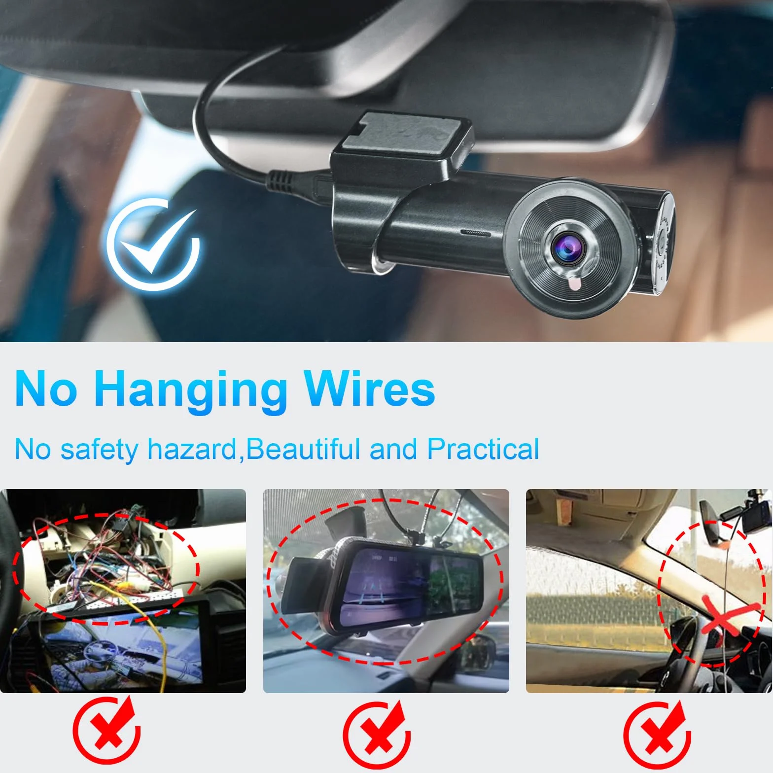Dashcam Power Adapter 7 Pin Custom for Chevy, Ford, Honda, Lexus, Mitsubishi, Nissan, Toyota and more, Hide The Wires,GPS Radar Mirror Camera Dash Cam Adapter Cable, Connects to Rearview Mirror