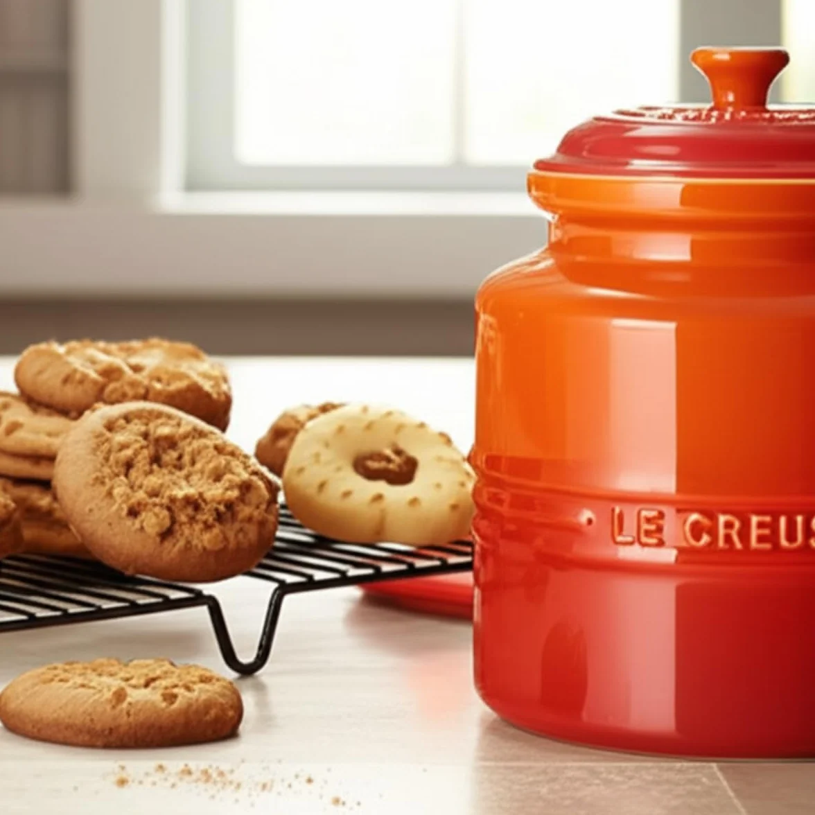 Le Creuset Emaliowany Kamionkowy Słoik na Ciasteczka 2,4 L Płomienny