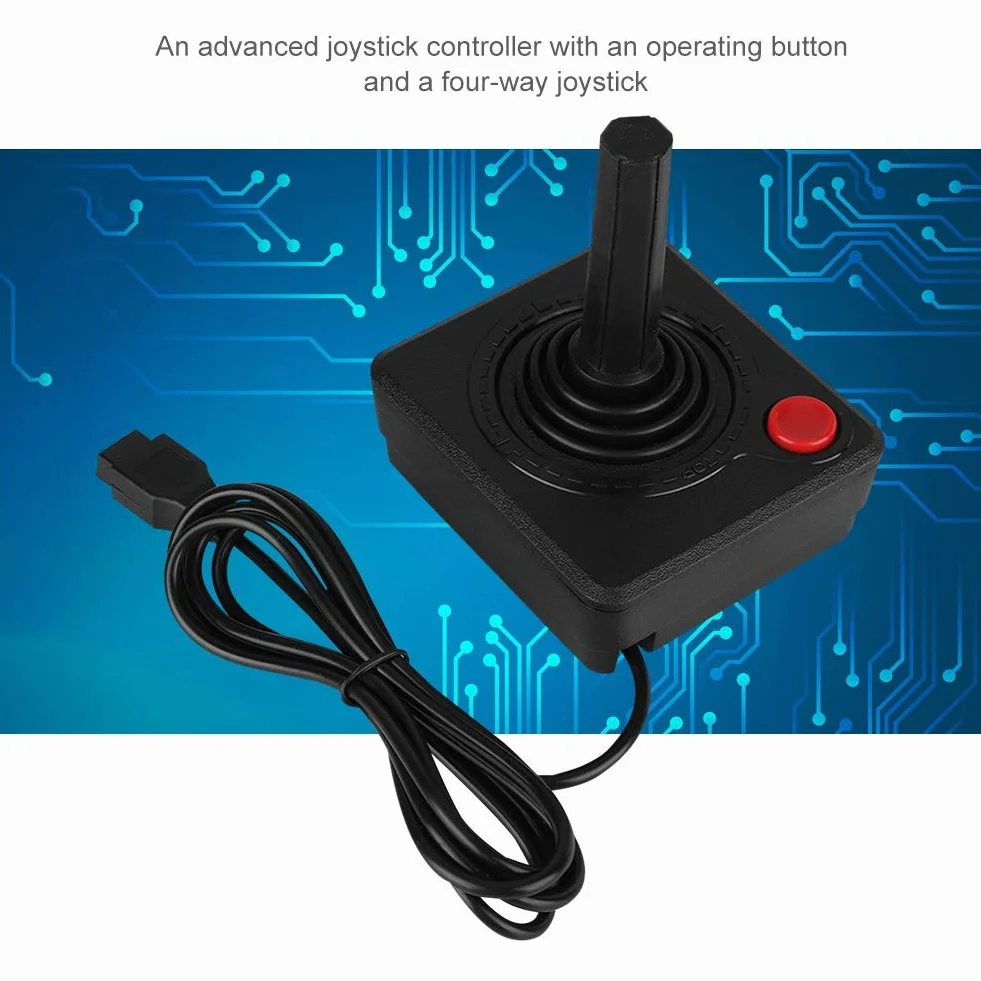 Ccylez Joystick Controller, retro klasyczny analogowy joystick, 9-pinowy przewodowy kontroler gier z joystickiem bojowym, kontrola gier 3D dla 2600/7800