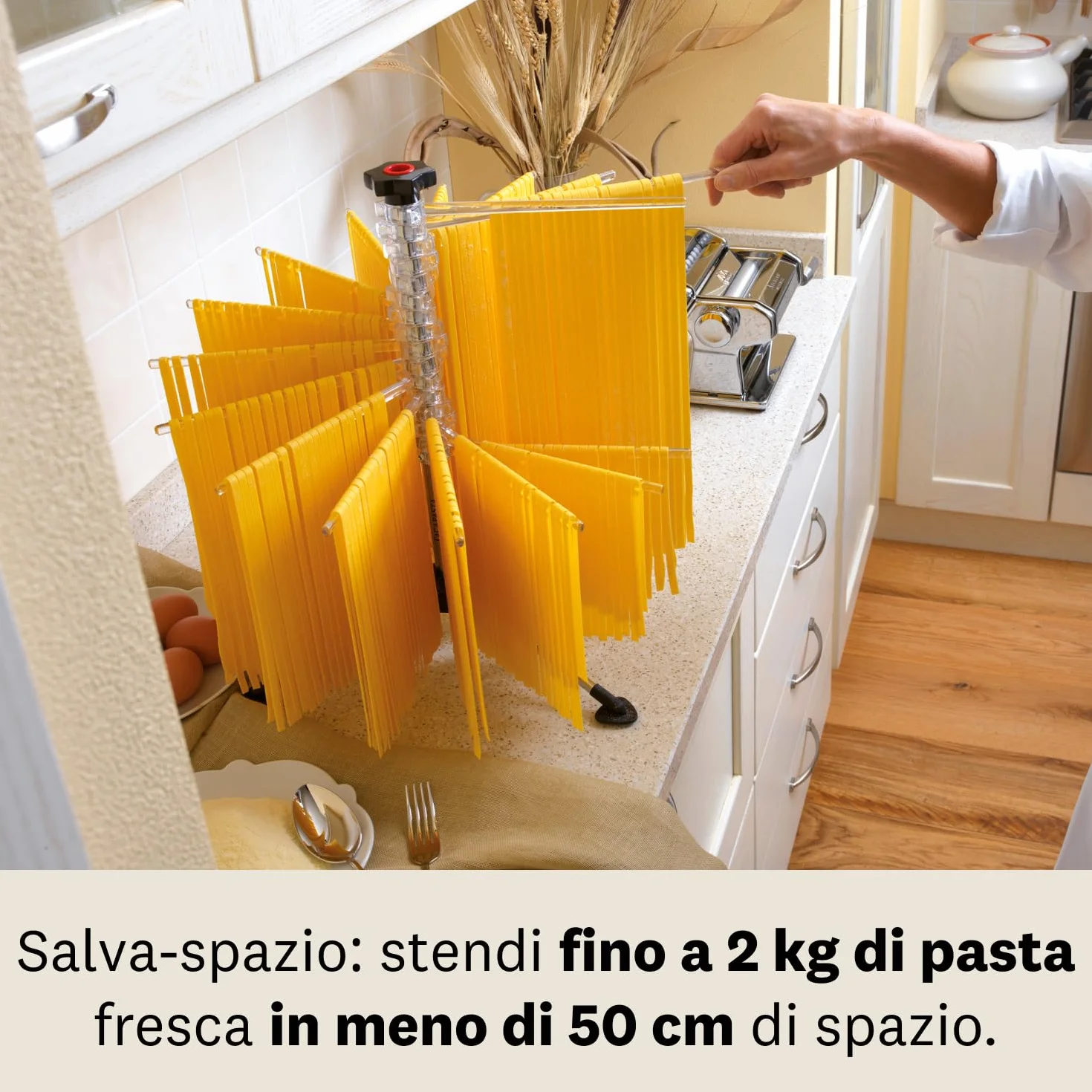 Marcato TP-NOWA Tacapasta suszarka do ciasta, z tworzywa sztucznego, przezroczysta