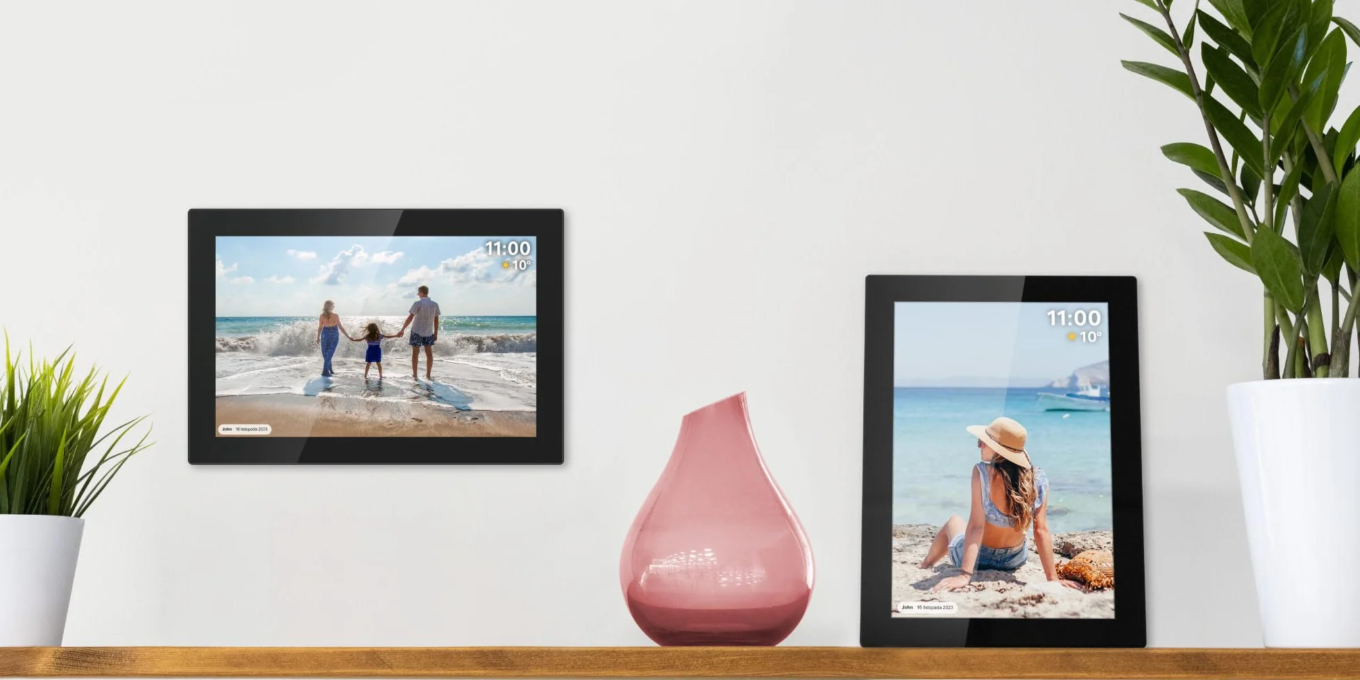 Krüger&Matz Cyfrowa Ramka na Zdjęcia FRAMEO 1280 x 800 px 10,1" Wi-Fi MicroSD Odtwarzanie Klipów Wideo Timer Pogoda Czarna KM1100
