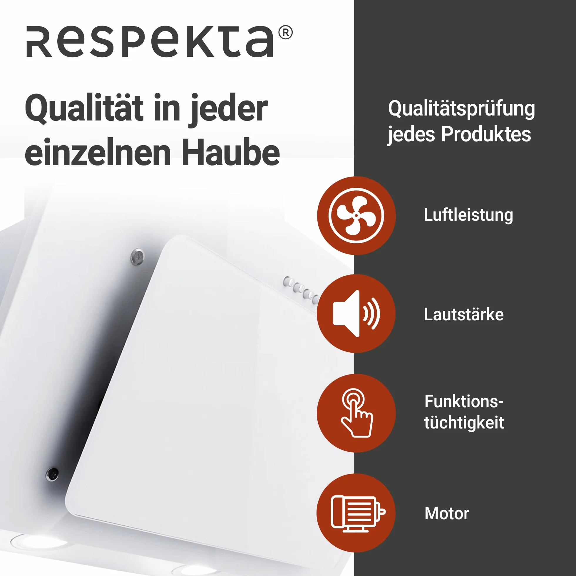 Respekta Okap kuchenny kominowy 60 cm CH33060WB 51-64 dB