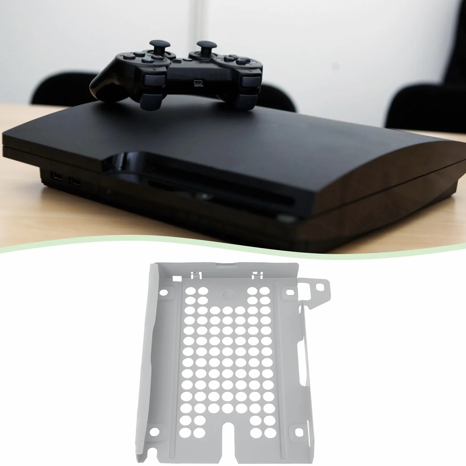 ECSiNG 1 szt. Zestaw wsporników montażowych do dysku twardego, uchwyt na tacę do montażu HDD, ze śrubami, kompatybilny z PlayStation3 SLIM, kompatybilny z PS3 SLIM