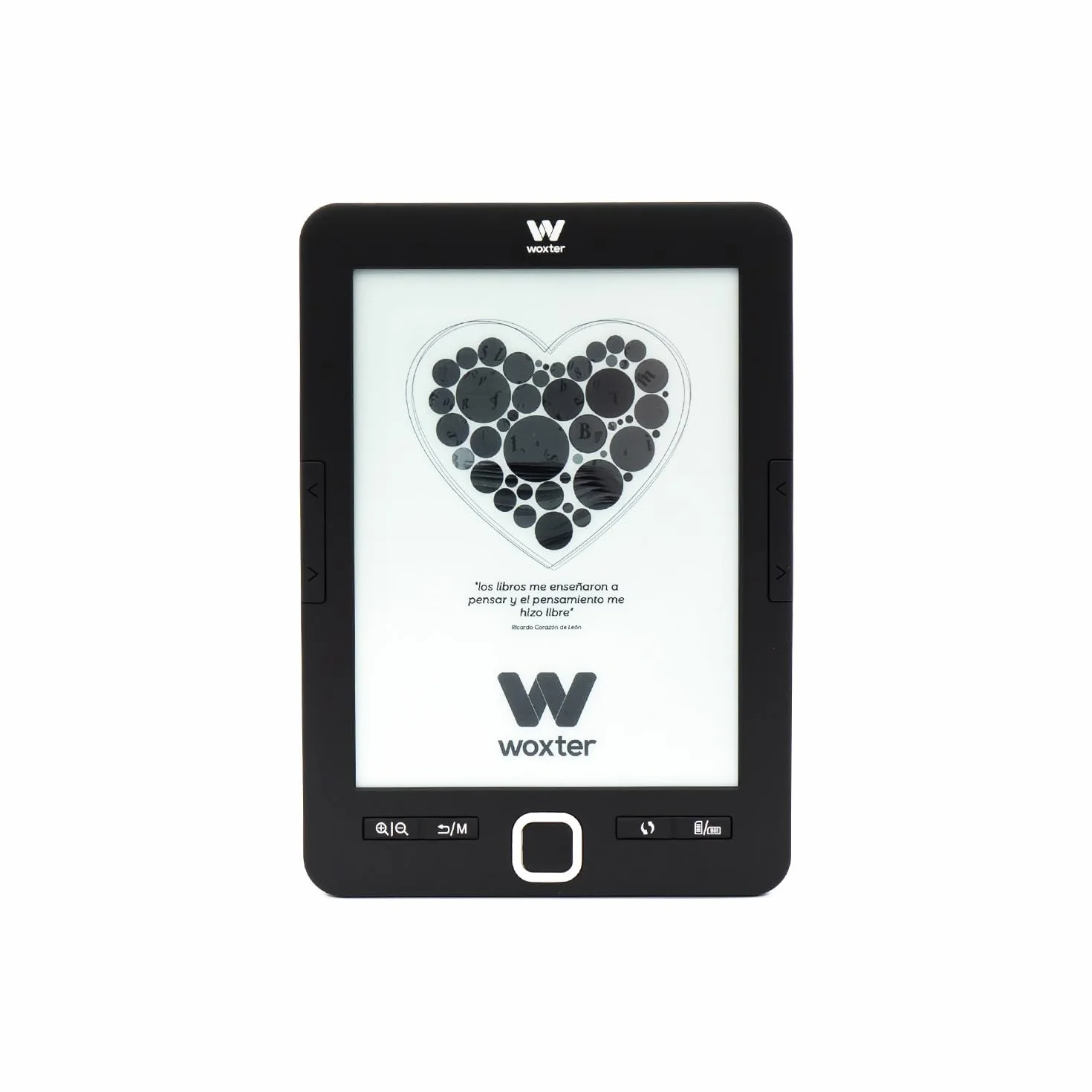 Woxter Scriba 195 Paperlight Black - eBook Reader 6 cali (1024 x 758, e-Ink Pearl, podświetlany wyświetlacz, EPUB, PDF, Micro SD, posiada ponad 4000 książek, tekstura naklejki) kolor czarny