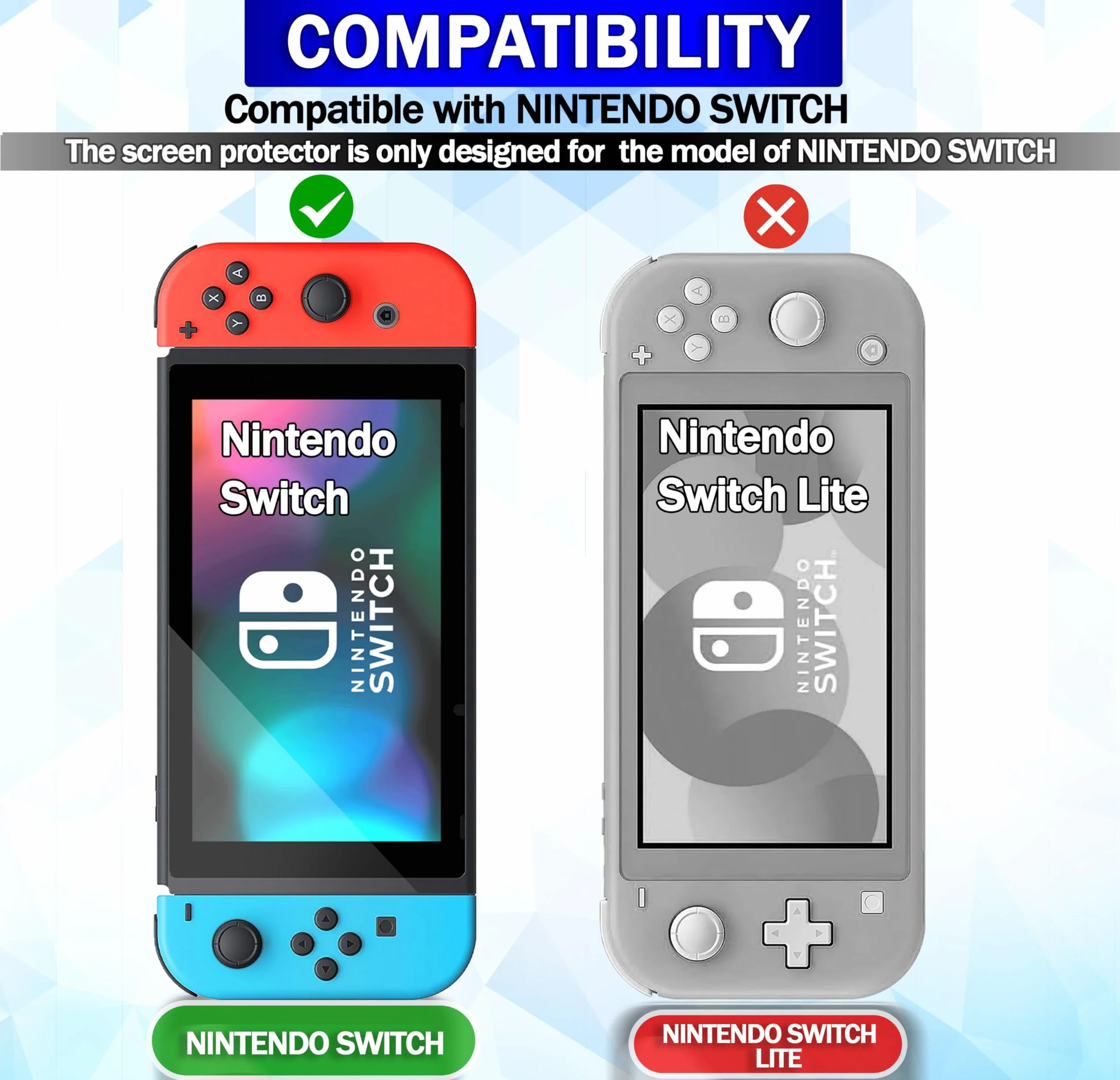 RKINC 2 sztuki, szkło pancerne, szkło ochronne do Nintendo Switch, pancerna folia ochronna na wyświetlacz HD, 0,33 mm, odporna na zarysowania, odpryski, bez pęcherzyków powietrza, 2 sztuki