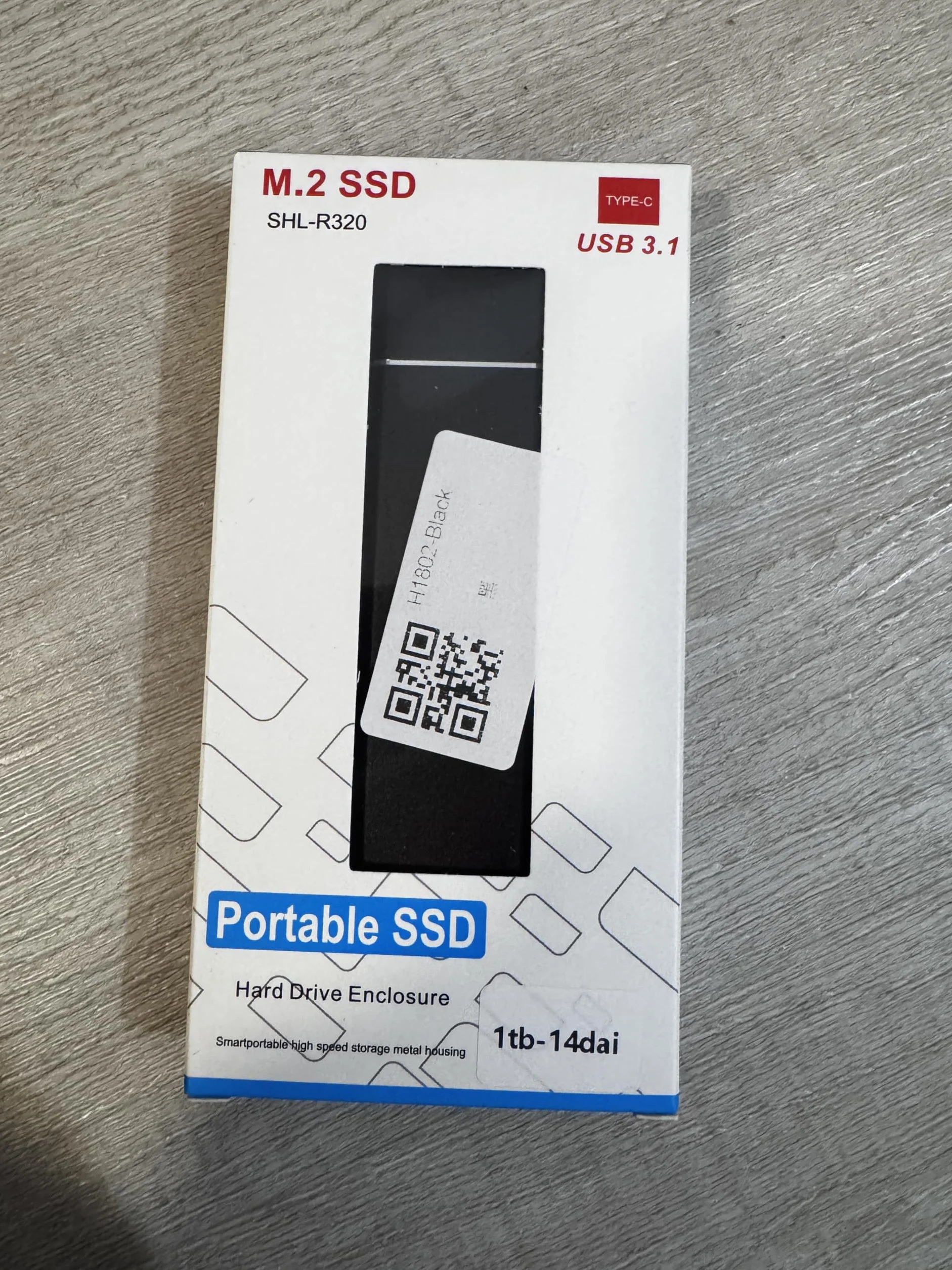 Dysk SSD zewnętrzny dysk twardy SSD 1 TB, prezent adapter OTG/Type-C, do laptopów PC (czarny)