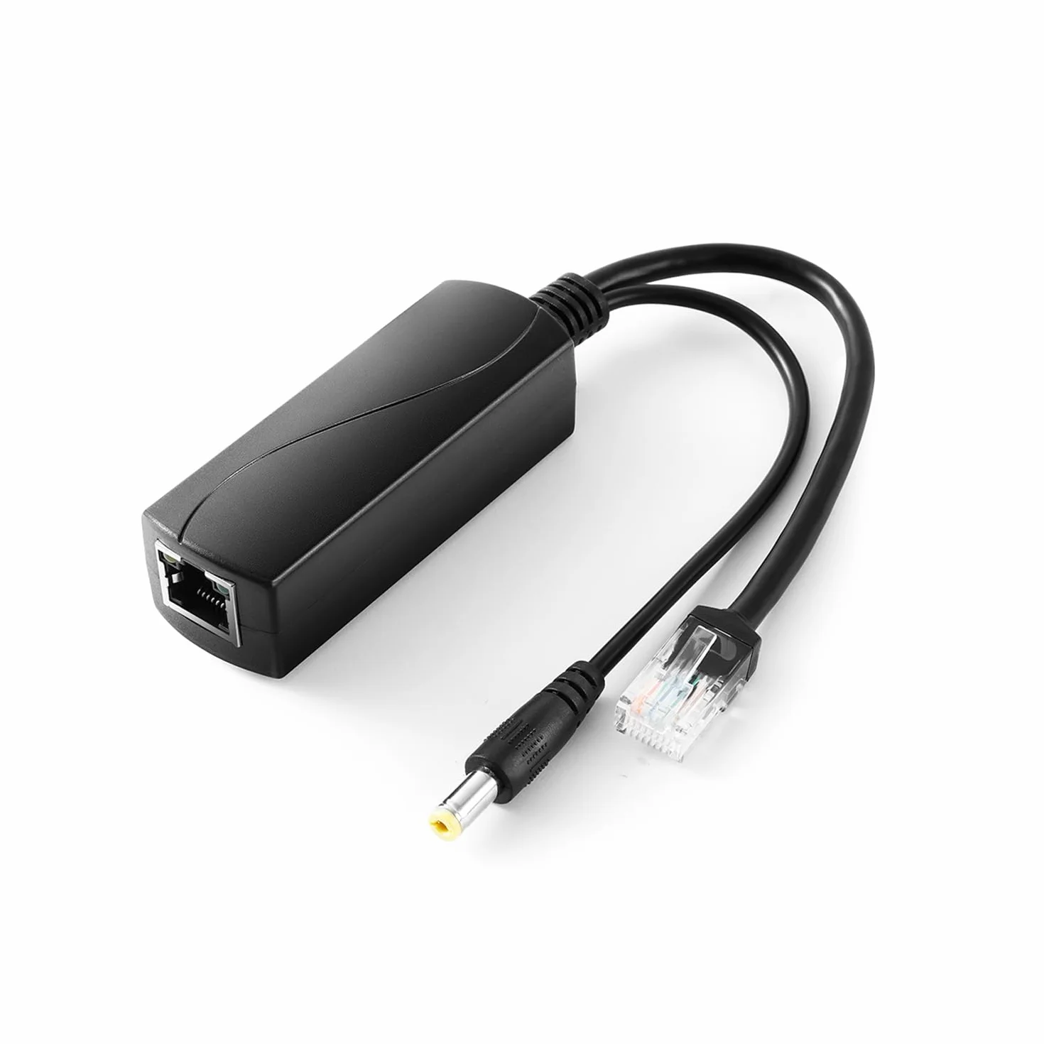 Revotech Aktywny rozdzielacz PoE 12 V/1 A, wtyczka DC 5,5 x 2,1 mm, 48 V PoE na DC 12 V/1 A, wyjście 10/100 Mbps, kompatybilny z IEEE802.3af/at, adapter PoE do kamery IP bez PoE (PS5712P)