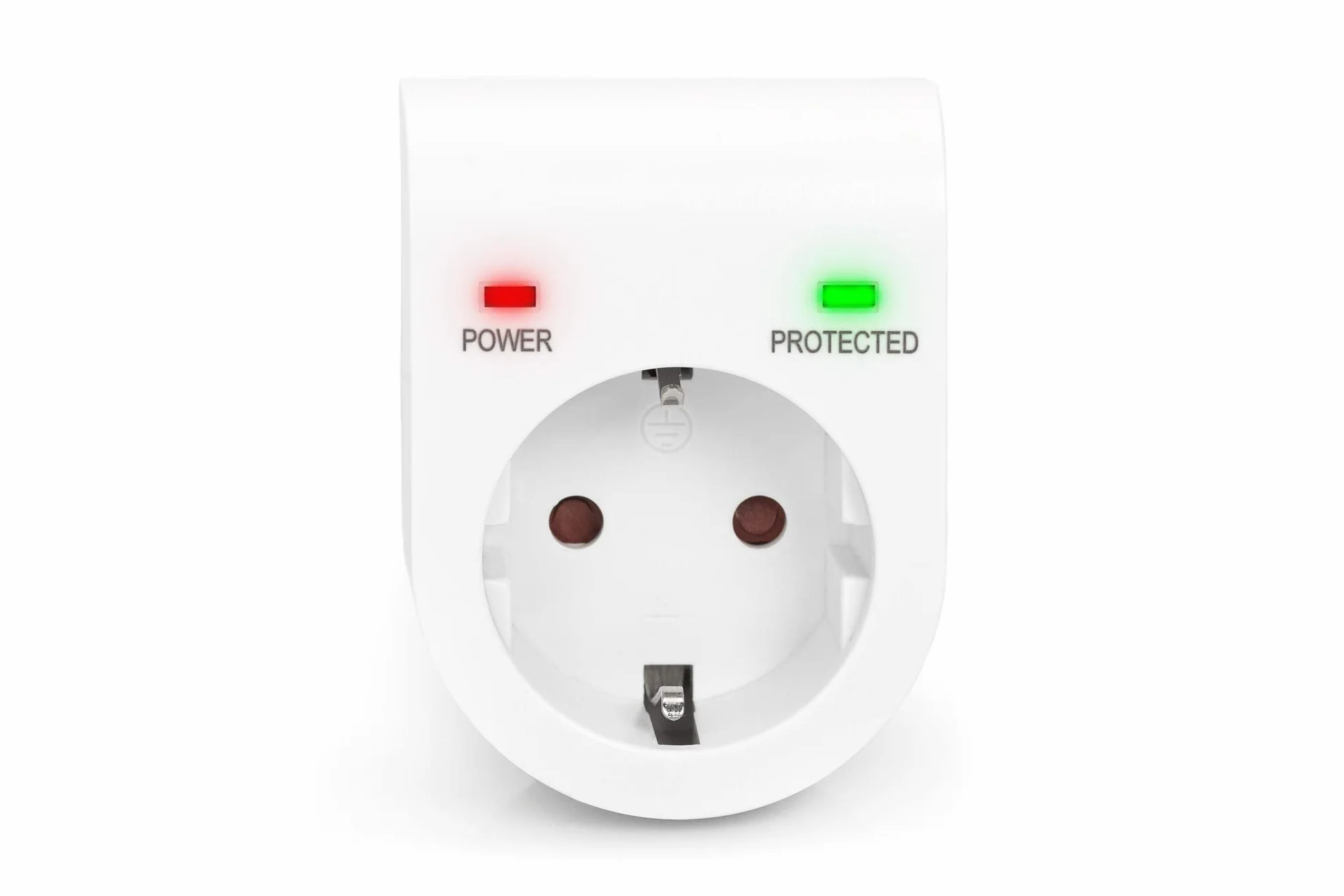 DIGITUS Adapter przeciwprzepięciowy - 16A / 230V / 50Hz - Max. 3.500W - Wskaźnik statusu LED - Prąd upływu Max. 13.500A