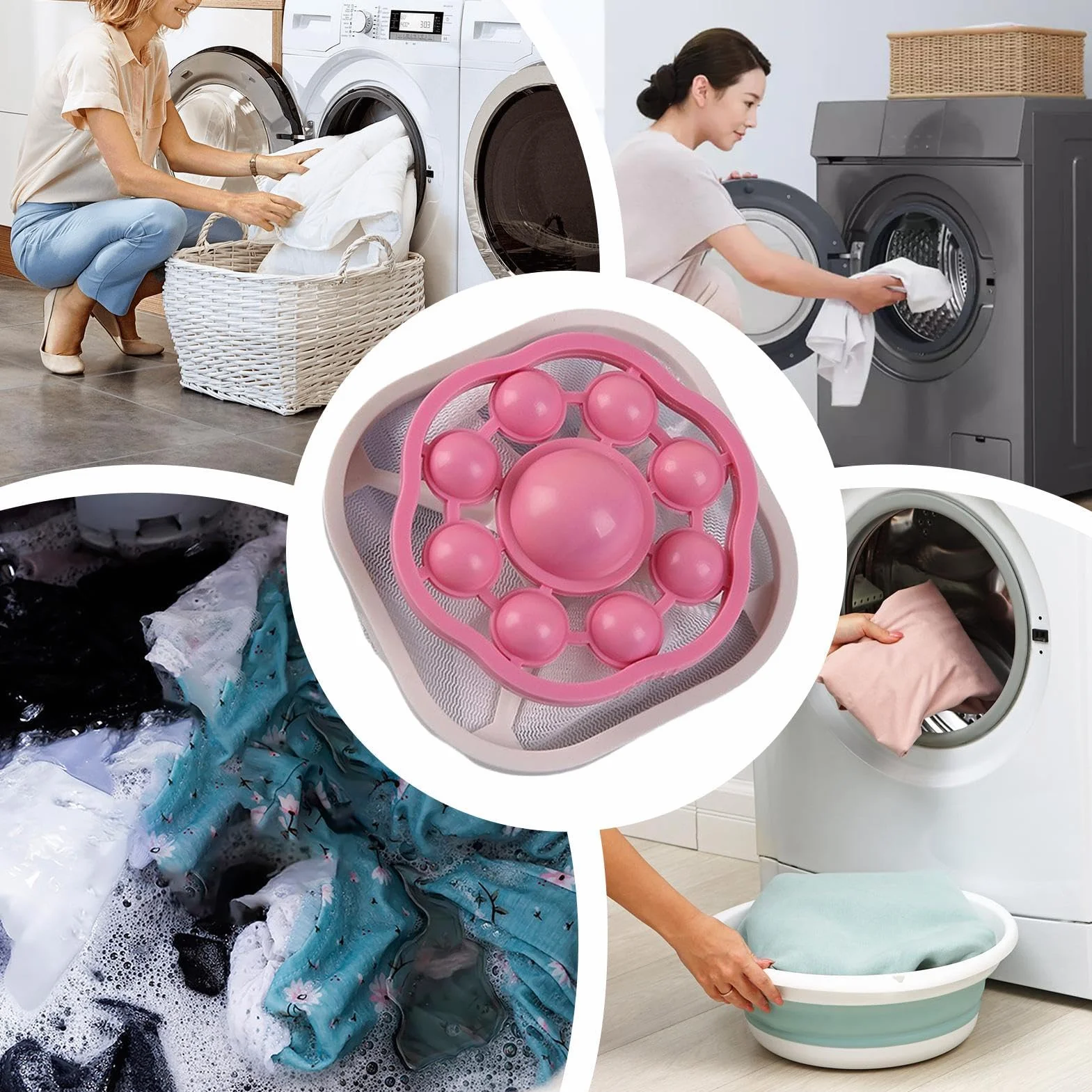 Washing Machine Lint Catcher, Hair Remover Filter Bag, Reduces Lint Build Up, Reusable Laundry Mesh Trap Catches Pet Hairs Ideal for Home Laundry Use, 6.69x3.74 in