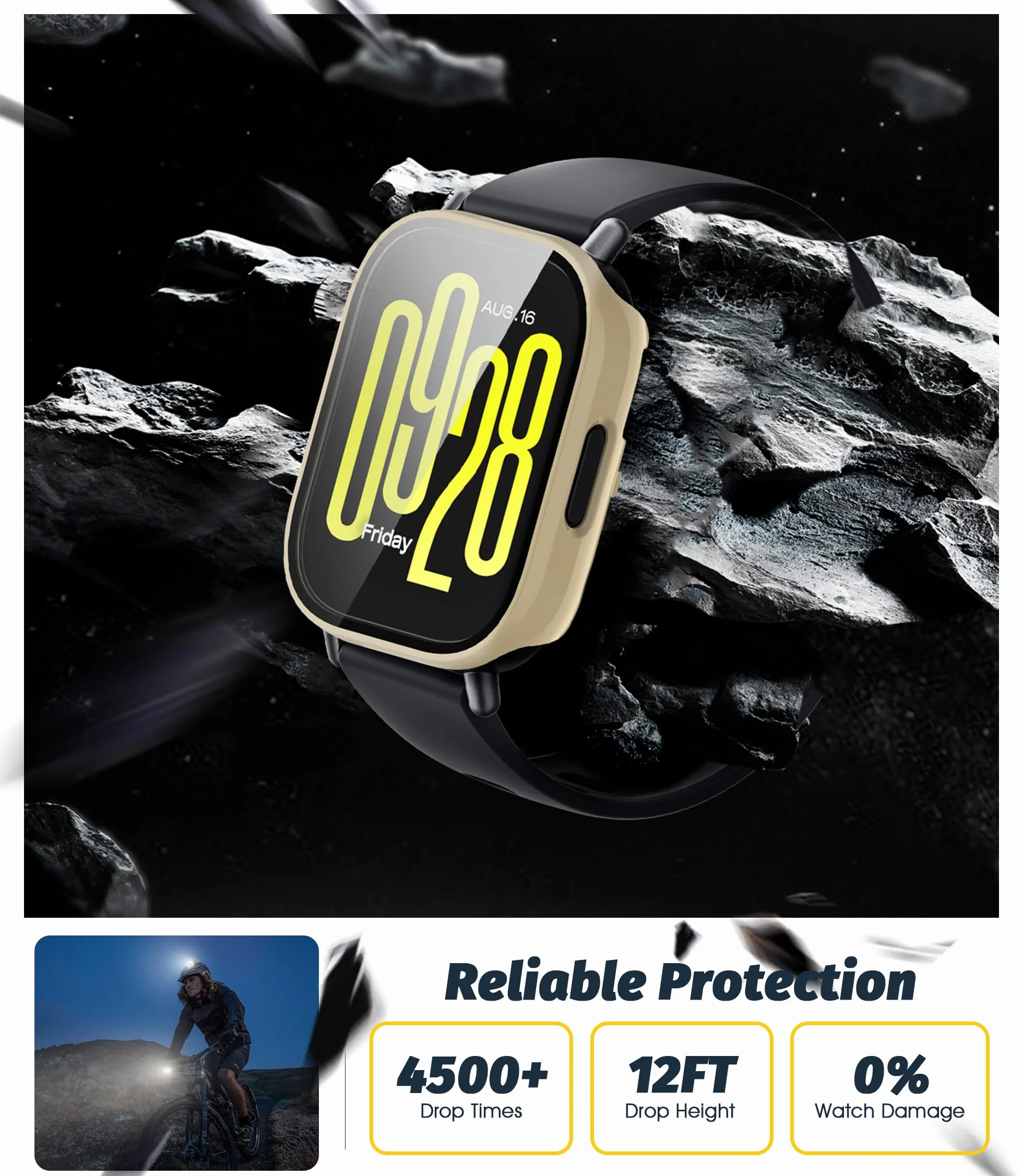 NEWZEROL 2 etui ochronne, kompatybilne z Xiaomi Redmi Watch 5 Active, ramka ochronna na komputer + folia ochronna na wyświetlacz z hartowanego szkła do Xiaomi Redmi Watch5 Active – białe/różowe