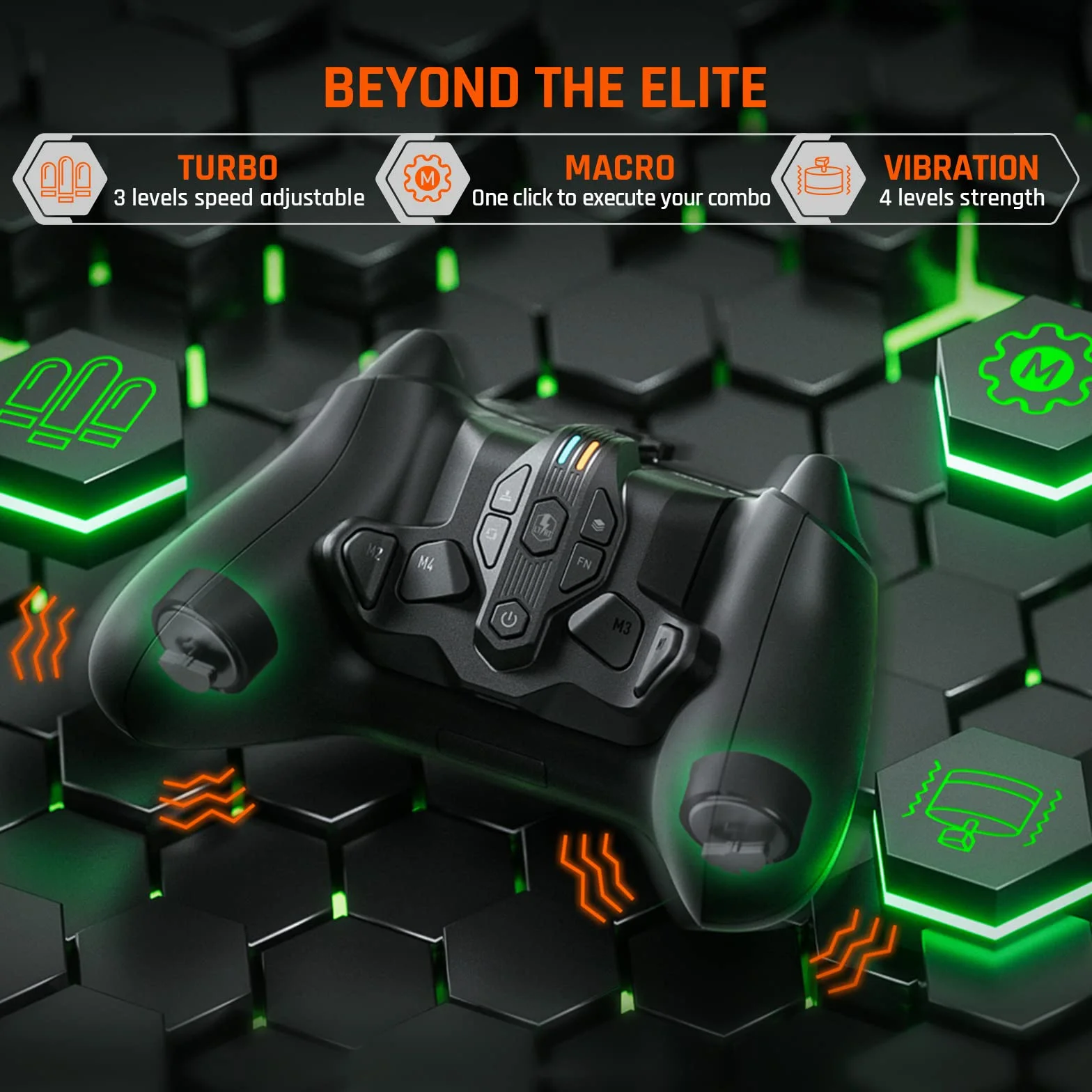 Wiosła do kontrolera Xbox Series X|S, BIGBIG WON ARMOR-X do Xbox Series gra na Xbox Series X|S/Xbox One/Switch/Win, bezprzewodowe mapowanie załączników przycisków tylnych|makro|wiosło kontrolera turbo
