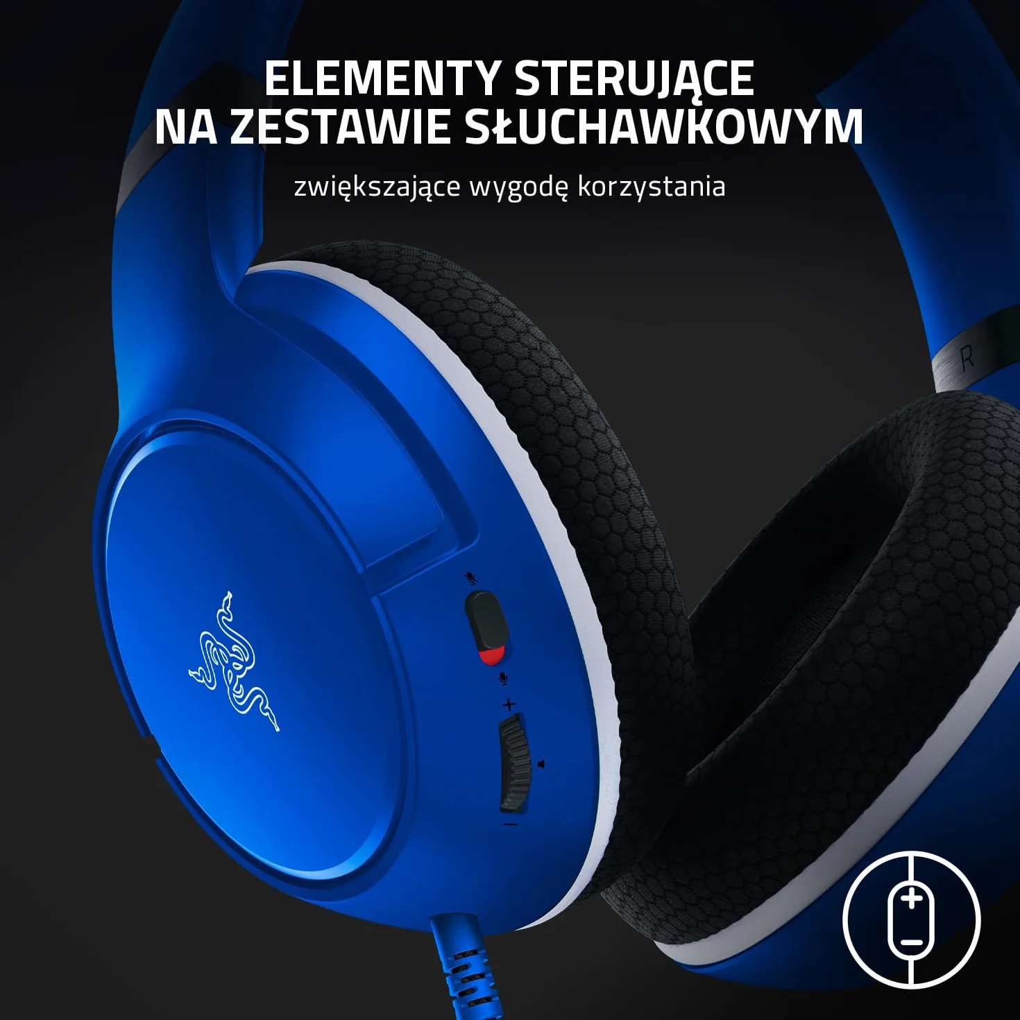 Razer Kaira X Xbox - przewodowy zestaw słuchawkowy dla Xbox Series X|S (50 mm przetworniki TriForce, mikrofon kardioidalny HyperClear, PC, Mac, Nintendo Switch i urządzeń mobilnych) niebieski