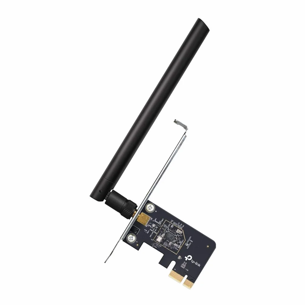 TP-Link Archer T2E PCIe Adapter Wi-Fi | AC600 Dual-Band | 433 Mbps na 5 GHz | 200 Mbps na 2,4 GHz | MU-MIMO | WPA3 | Kompatybilny z Windows 10